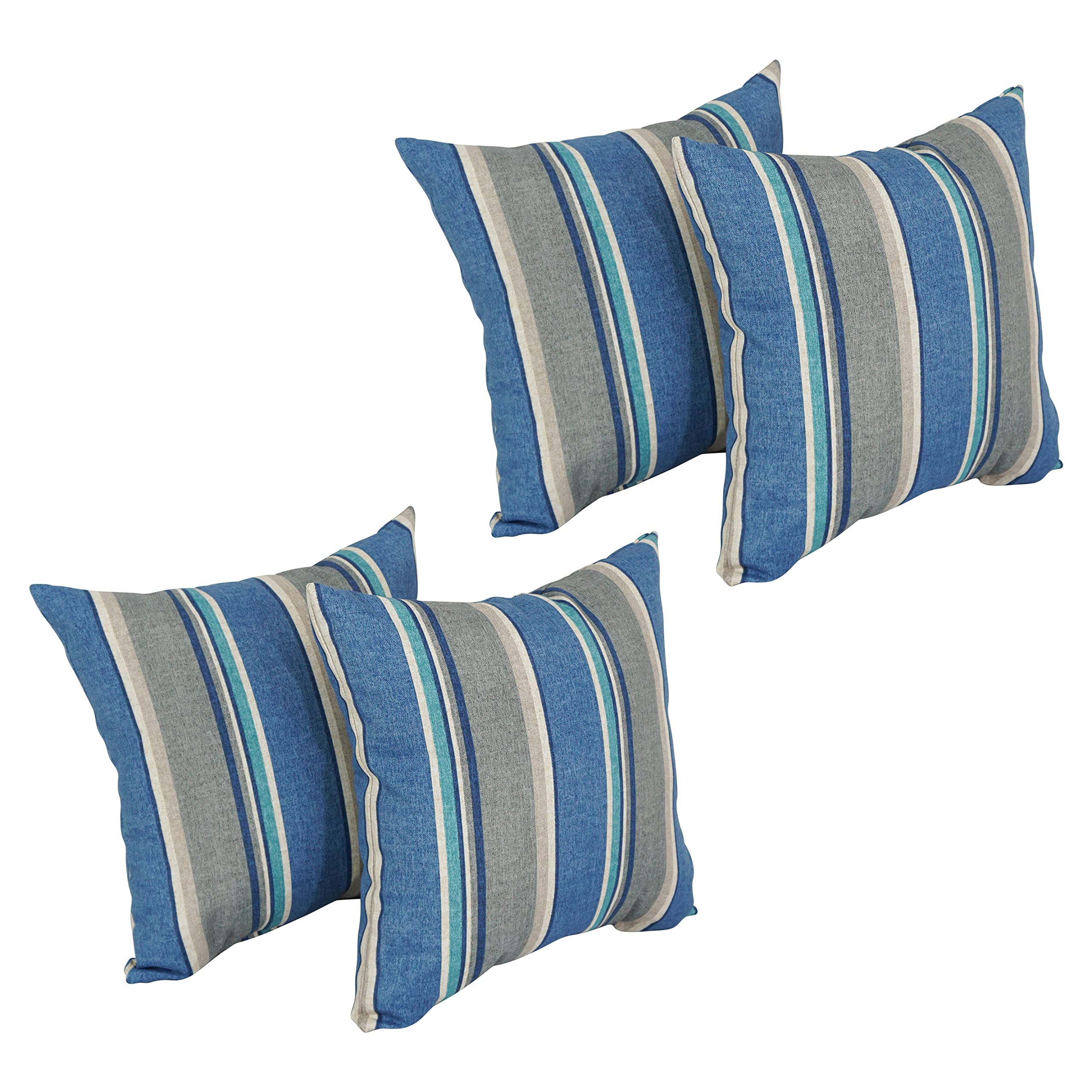 17-inch Square Pattern Polyester Outdoor Throw Pillows (Set of 4) 9910-S4-REO-66