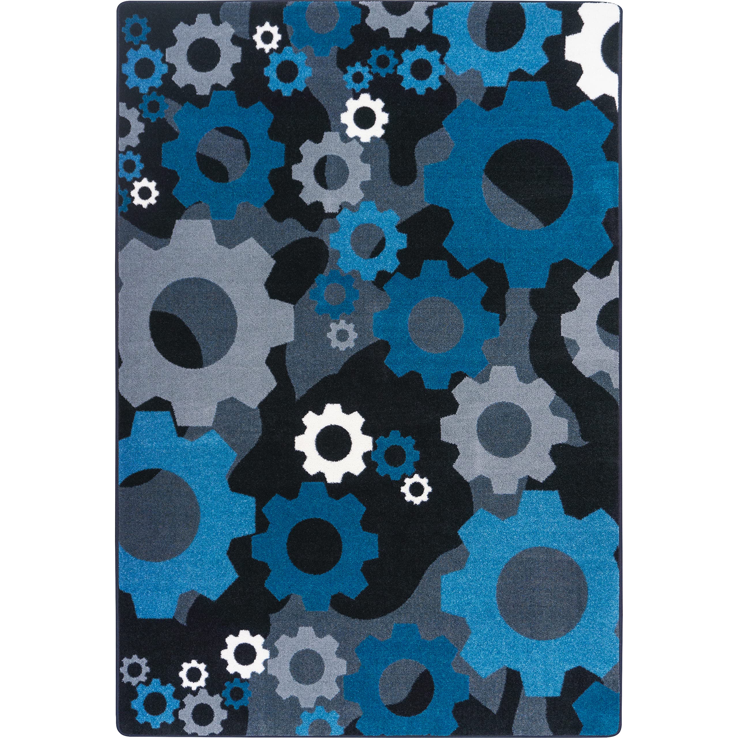Shifting Gears 109 x 132??area rug in color Sapphire
