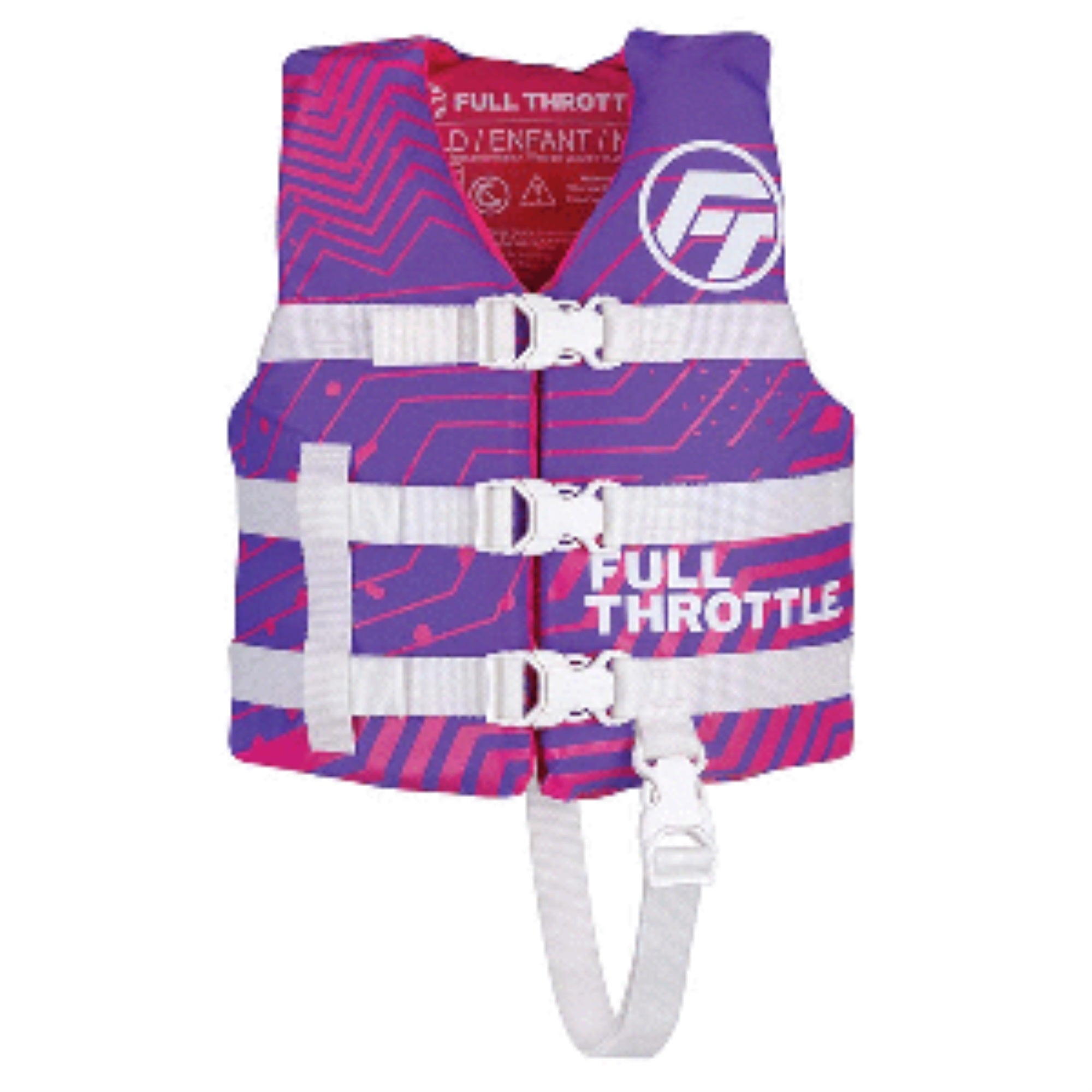 Full Throttle Child Nylon Life Jacket - Purple