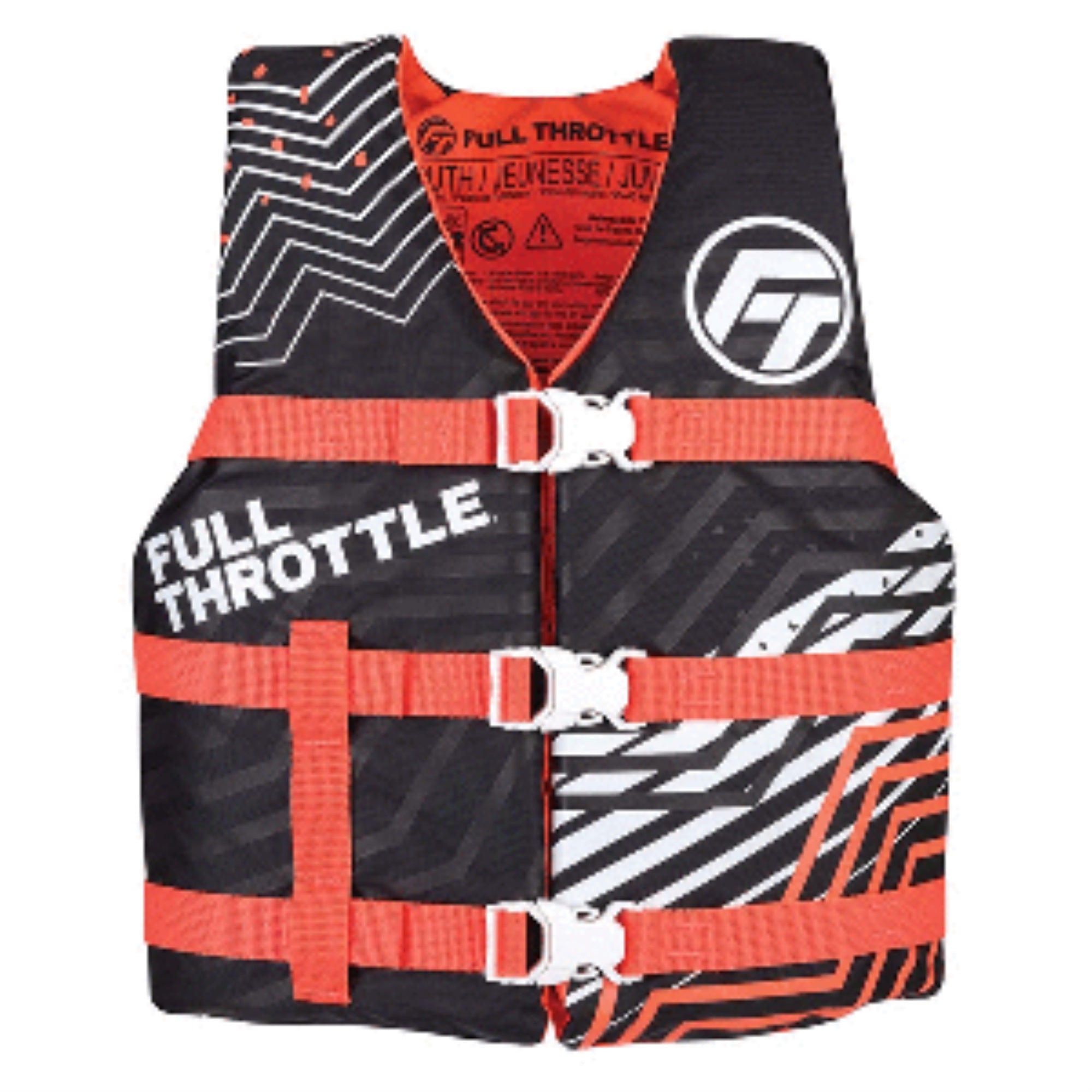 Full Throttle Youth Nylon Life Jacket - Pink/Black