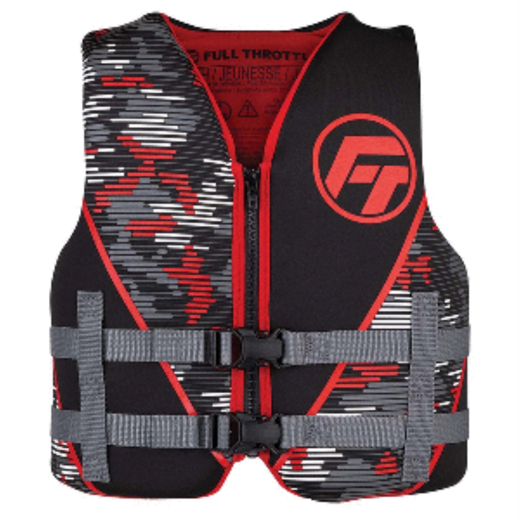 Full Throttle Youth Rapid-Dry Life Jacket - Red/Black