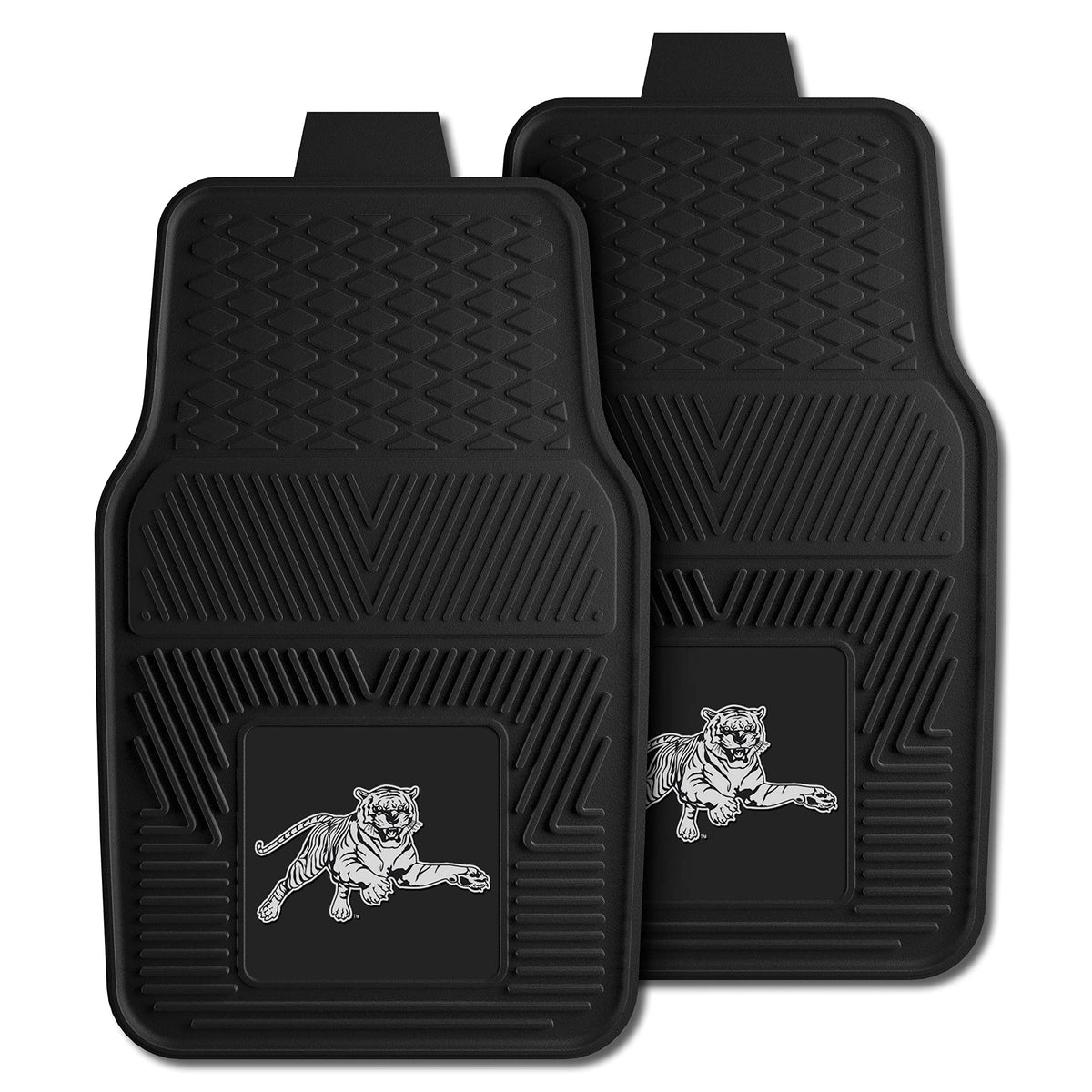 Fanmats 12923 Jackson State Tigers 2-Piece Heavy Duty Vinyl Car Mat Set, Front Row Floor Mats, All Weather Protection, Universal