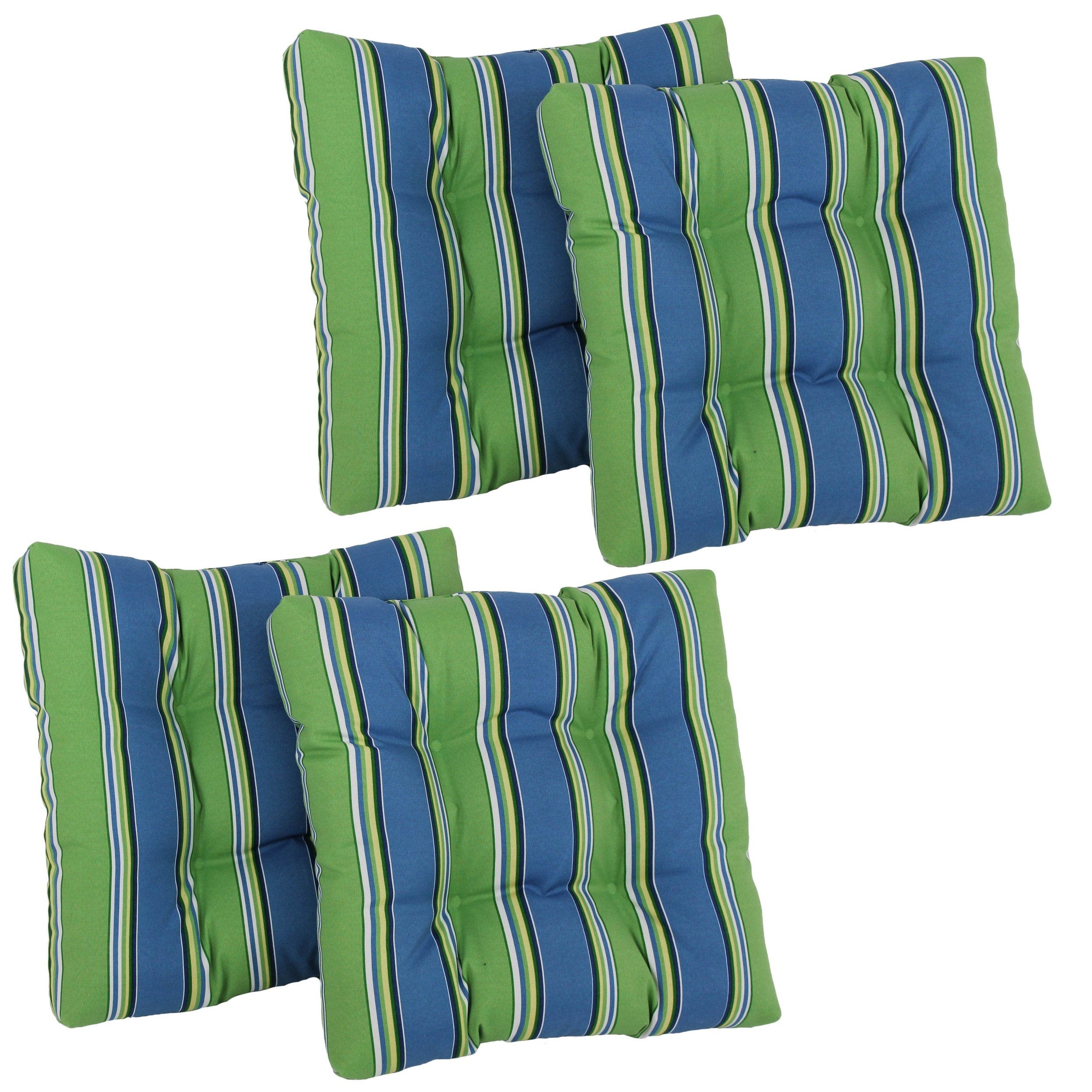 19-inch Squared Spun Polyester Tufted Dining Chair Cushion (Set of Two) - Haliwell Caribbean