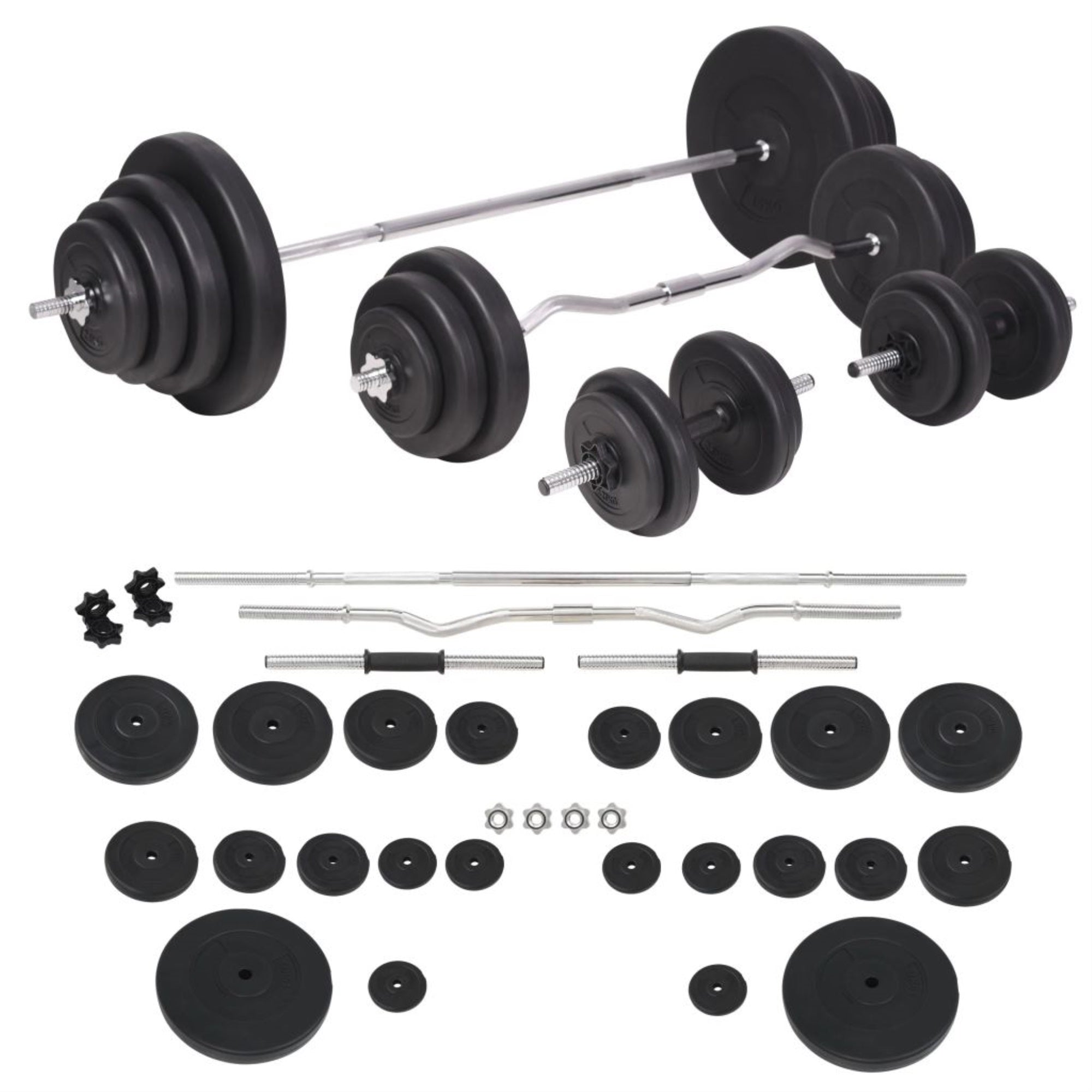 Vidaxl Barbell And Dumbbell Set 264.6 Lb