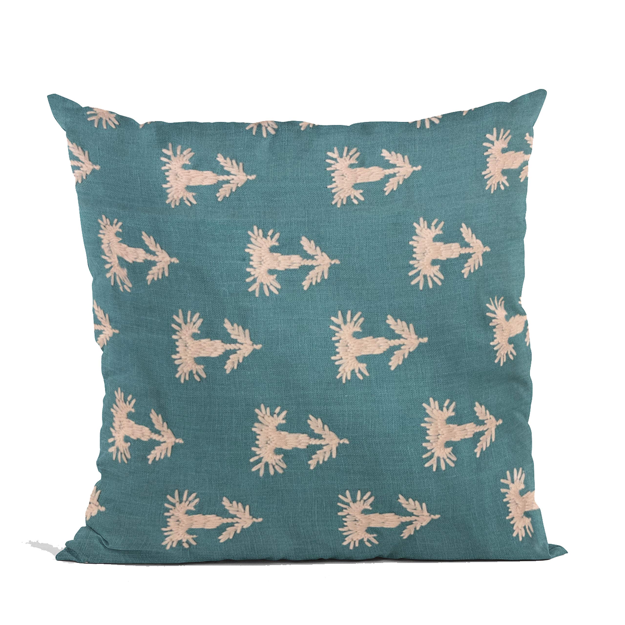 Plutus Brands Blue Plutus Growth Motif Luxury Throw Pillow 22 in x 22in, Double Sided 22 x 22”
