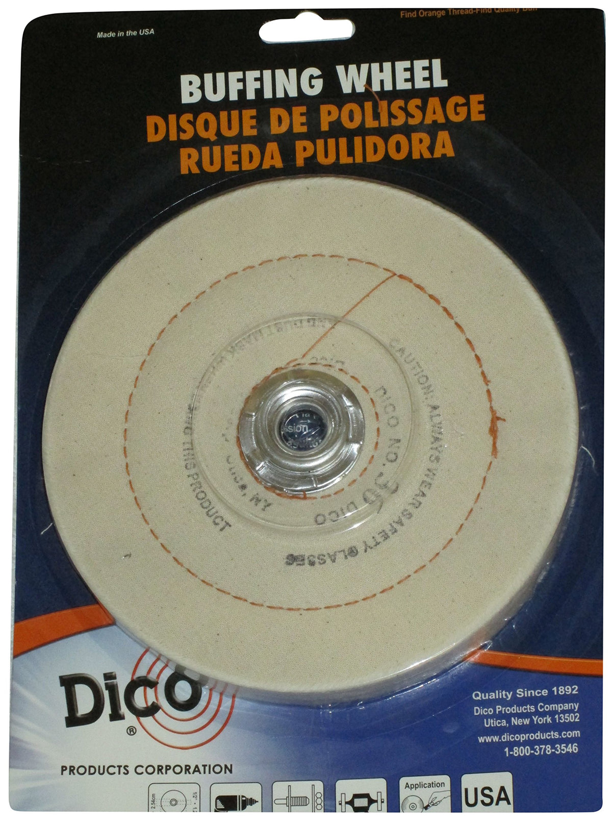 Dico 527-36-6 Cushion Sewn 6-Inch Diameter 12-Inch Thick Buffing Wheel