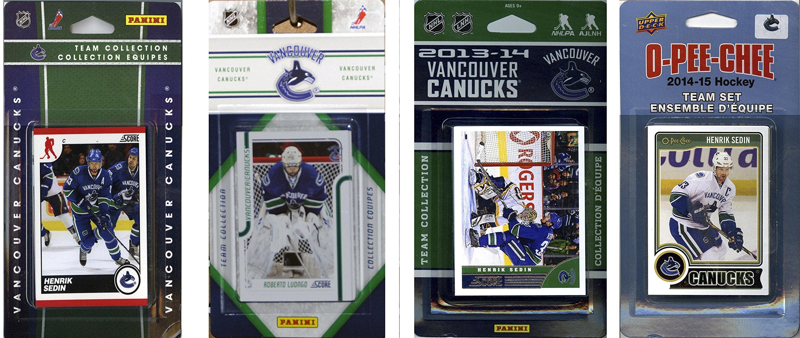NHL Vancouver Canucks 4 Different Licensed Trading Card Team Sets