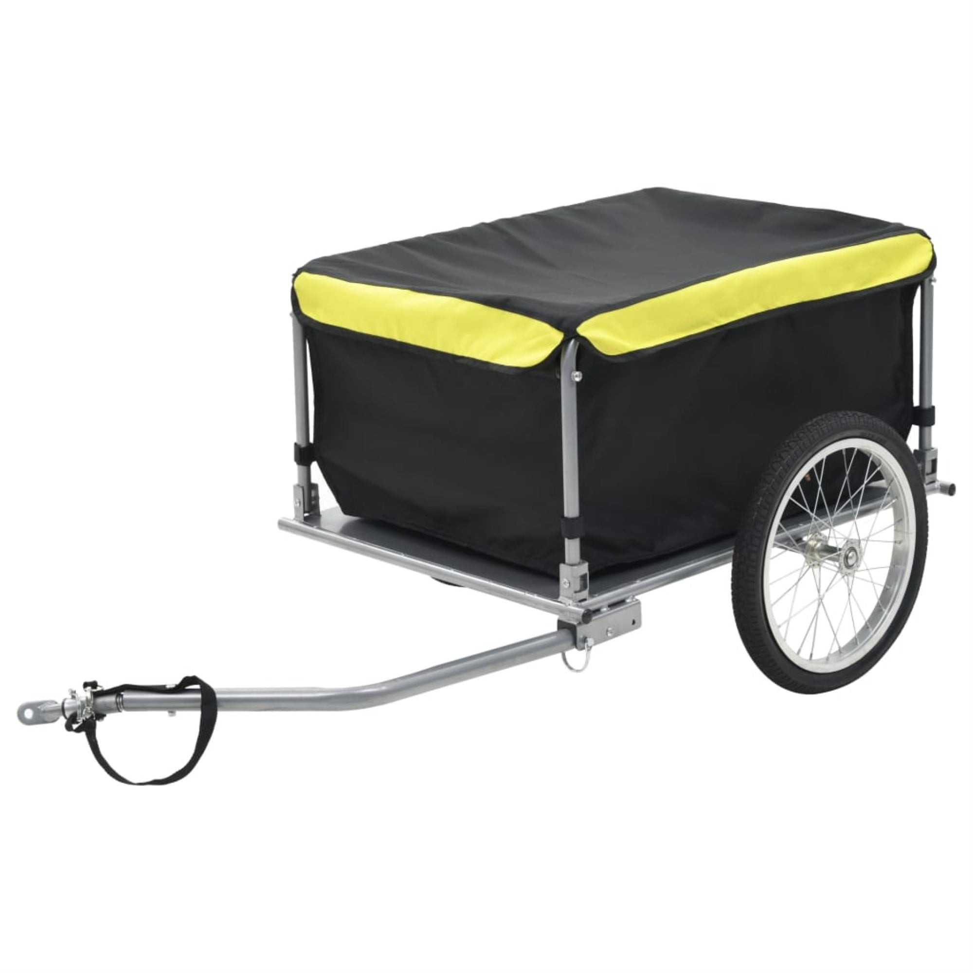 Vidaxl Bike Cargo Trailer Black And Yellow 65 Kg