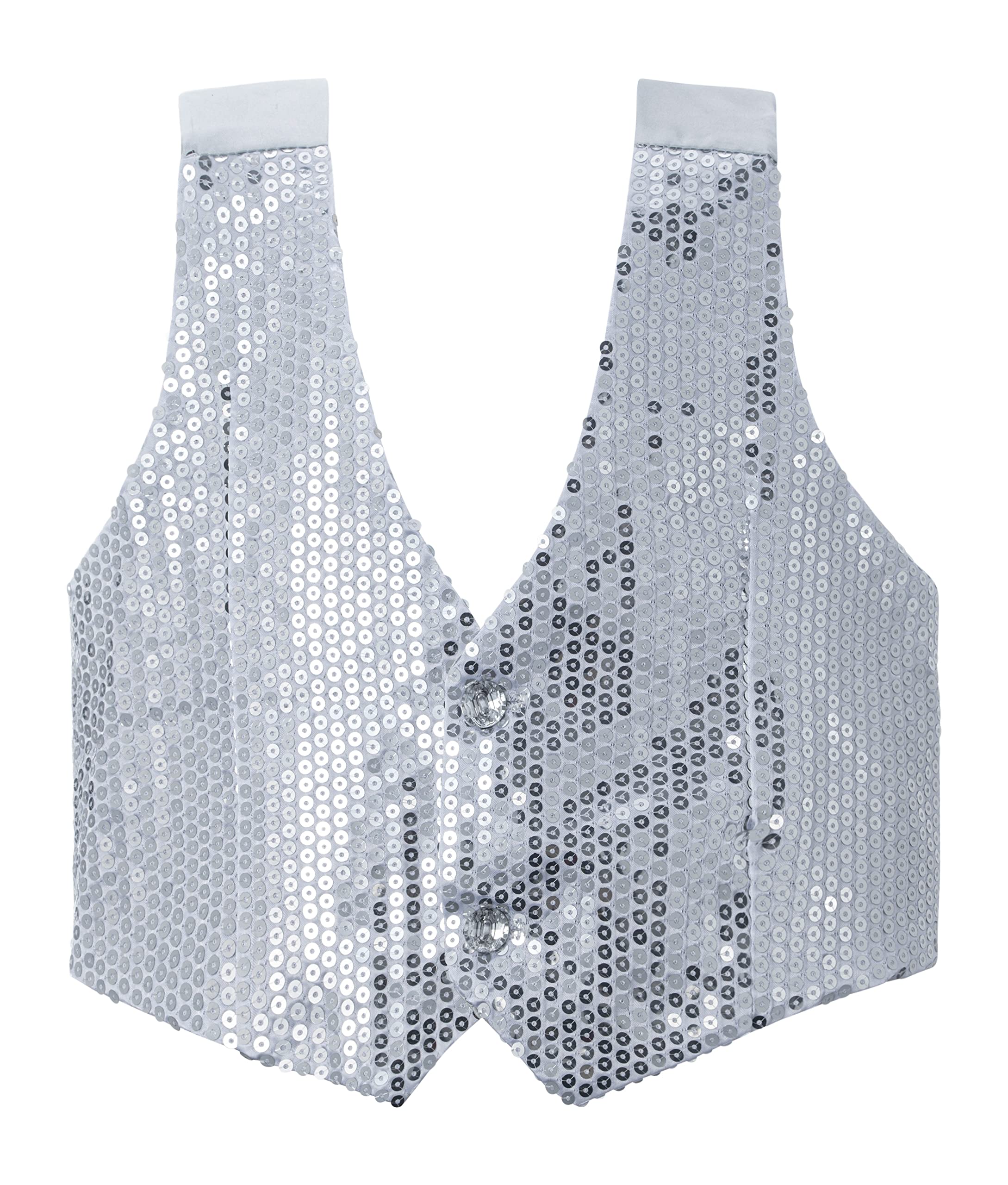 Silver Sequined Vest - Size Adult Medium