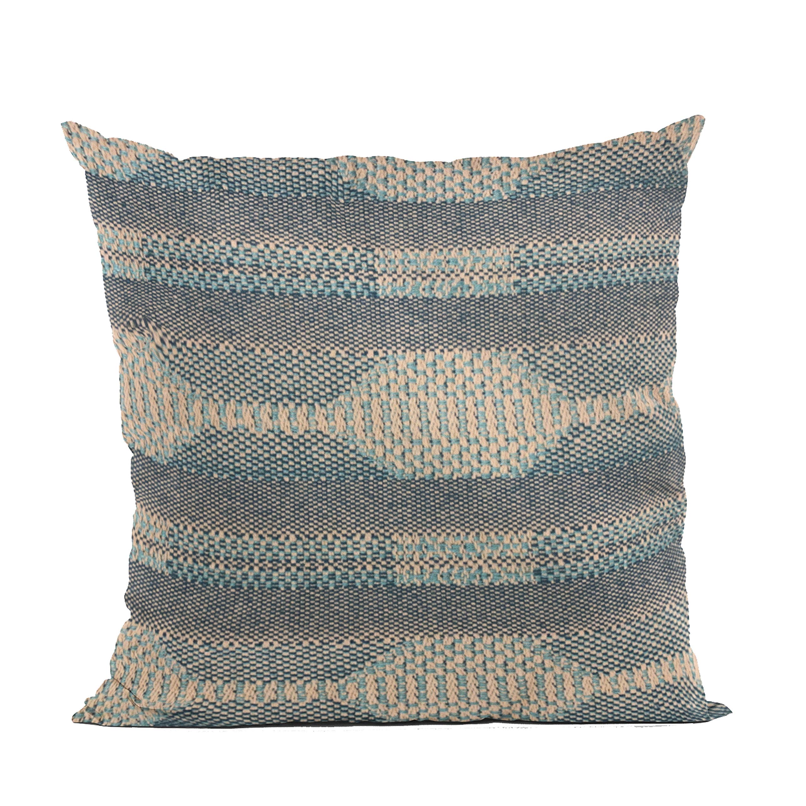 Plutus Brands Blue Plutus Lake Stripe Luxury Throw Pillow 12 in x 20in, Double Sided 12 x 20”