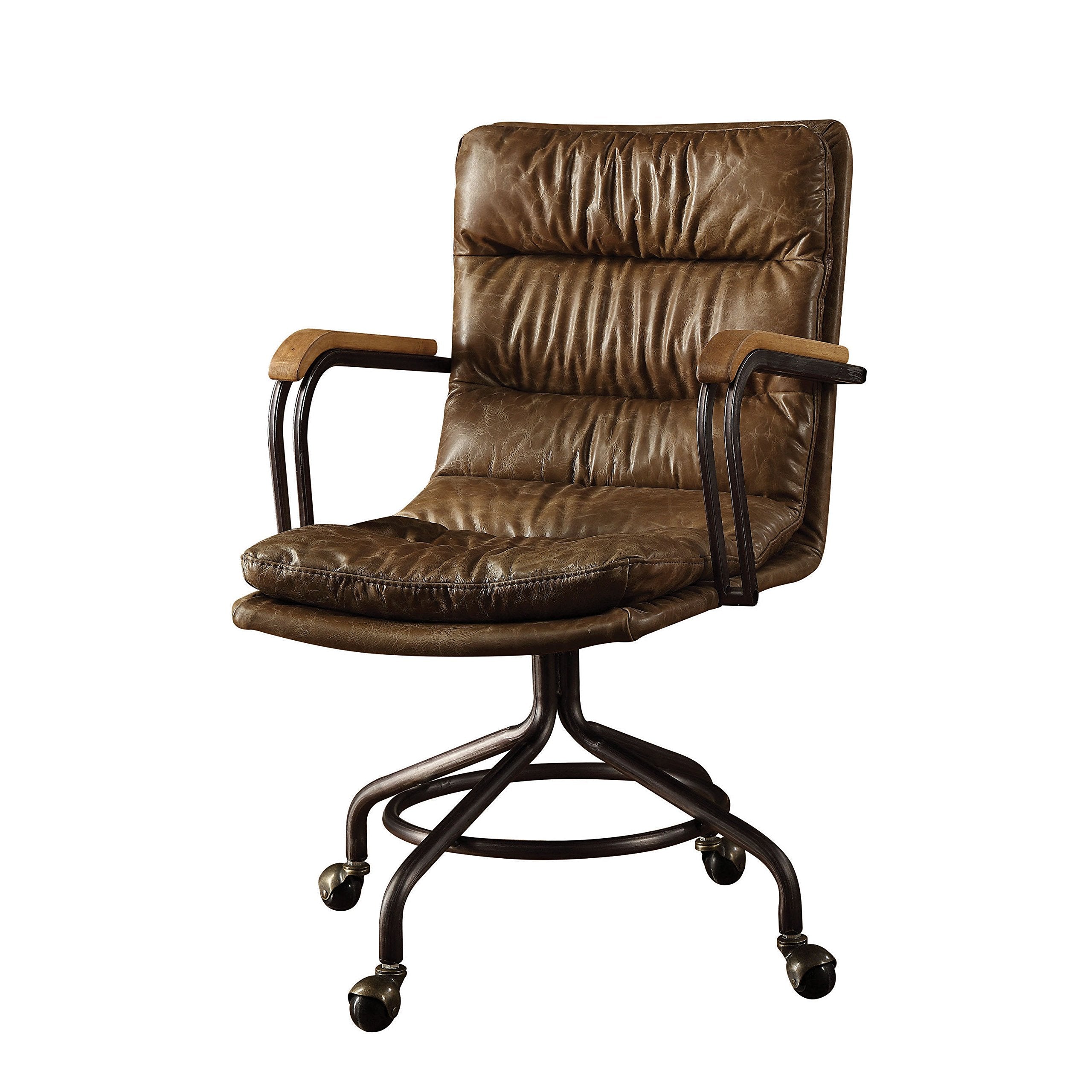 Yardlio Heidi Leather Office Chair | Comfortable, Stylish, & Functional | Vintage Brown