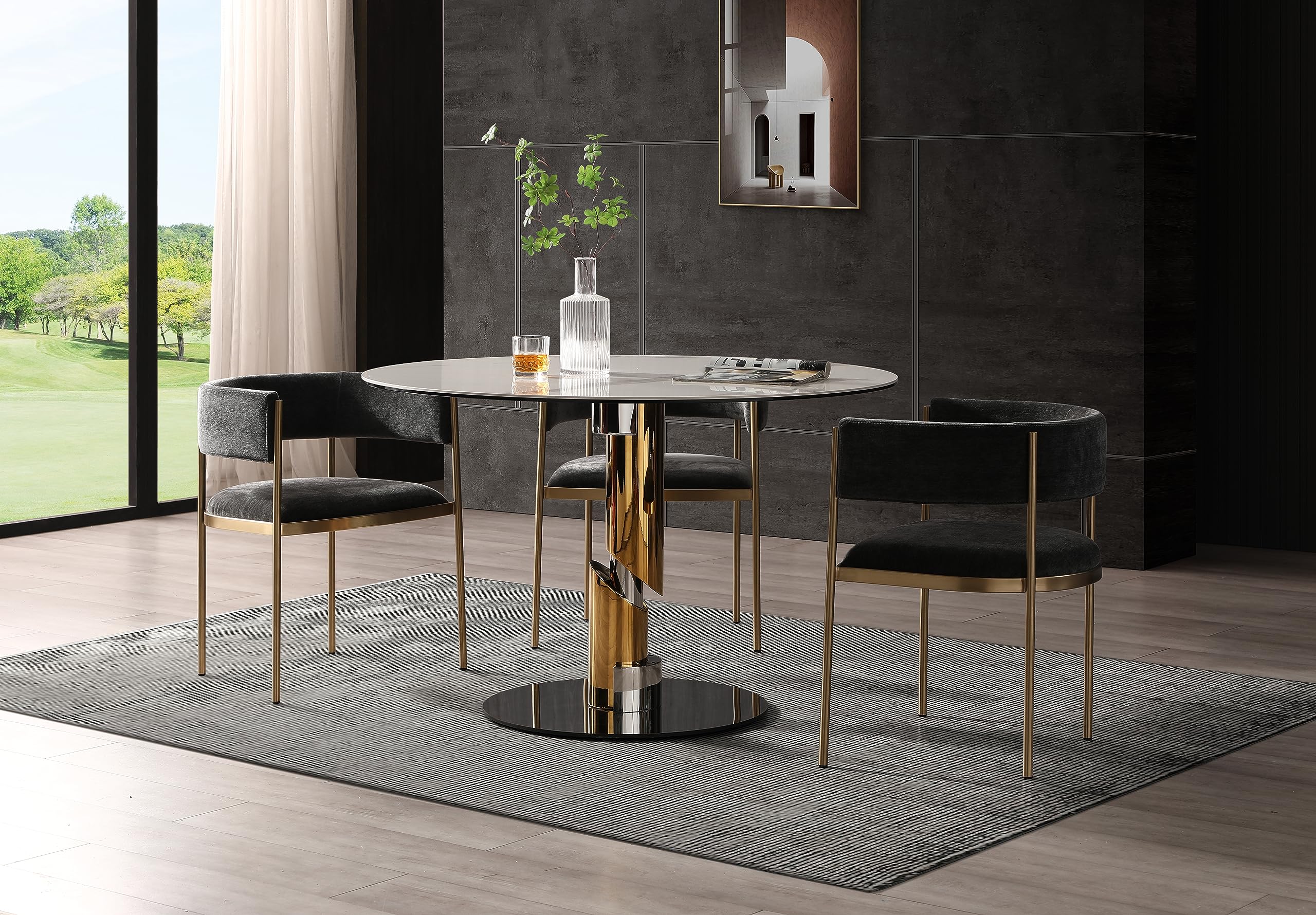 Whiteline Modern Living Dining Table Gloria, White