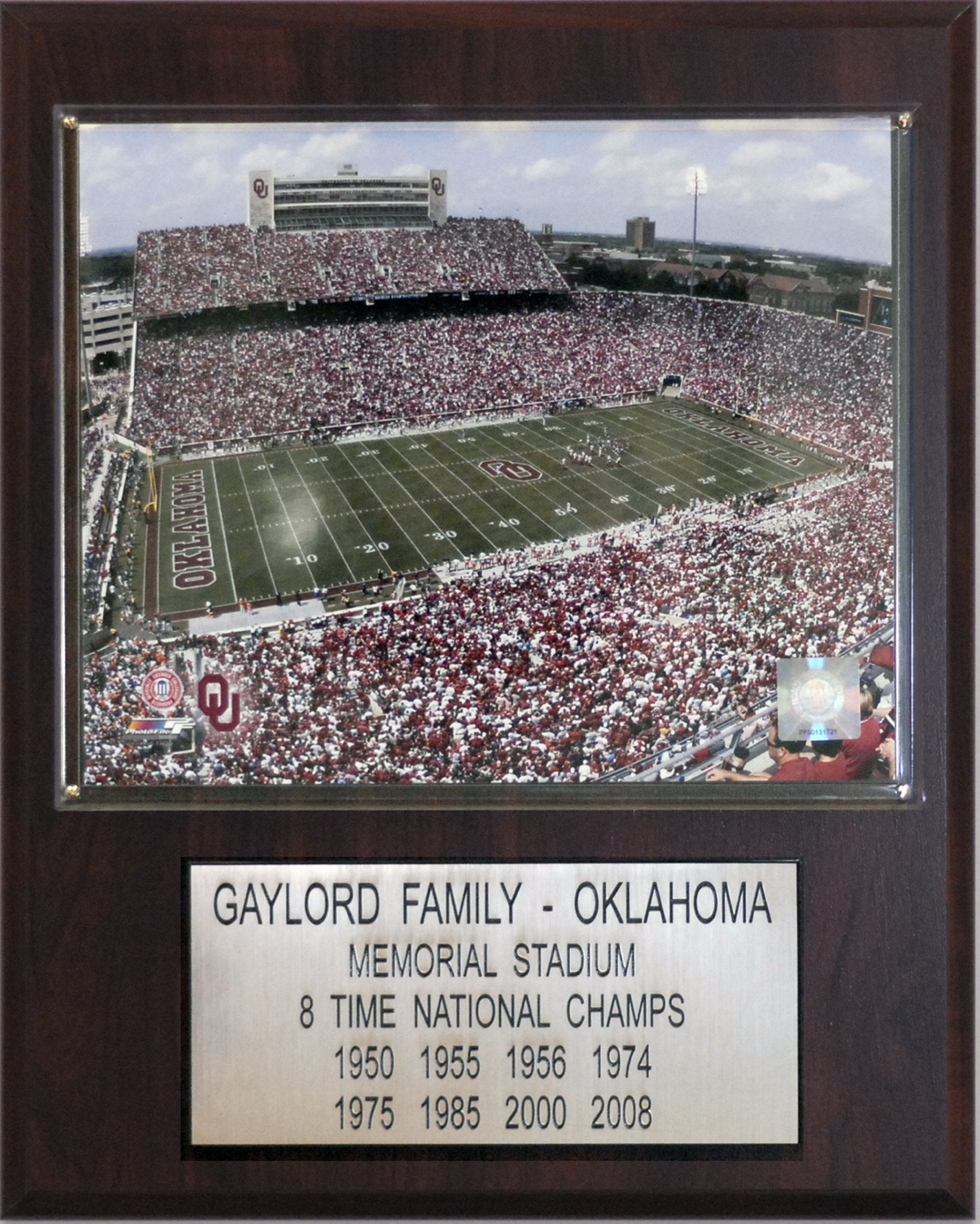 NCAA Football 12x15″ Oklahoma Memorial Stadium Stadium Plaque