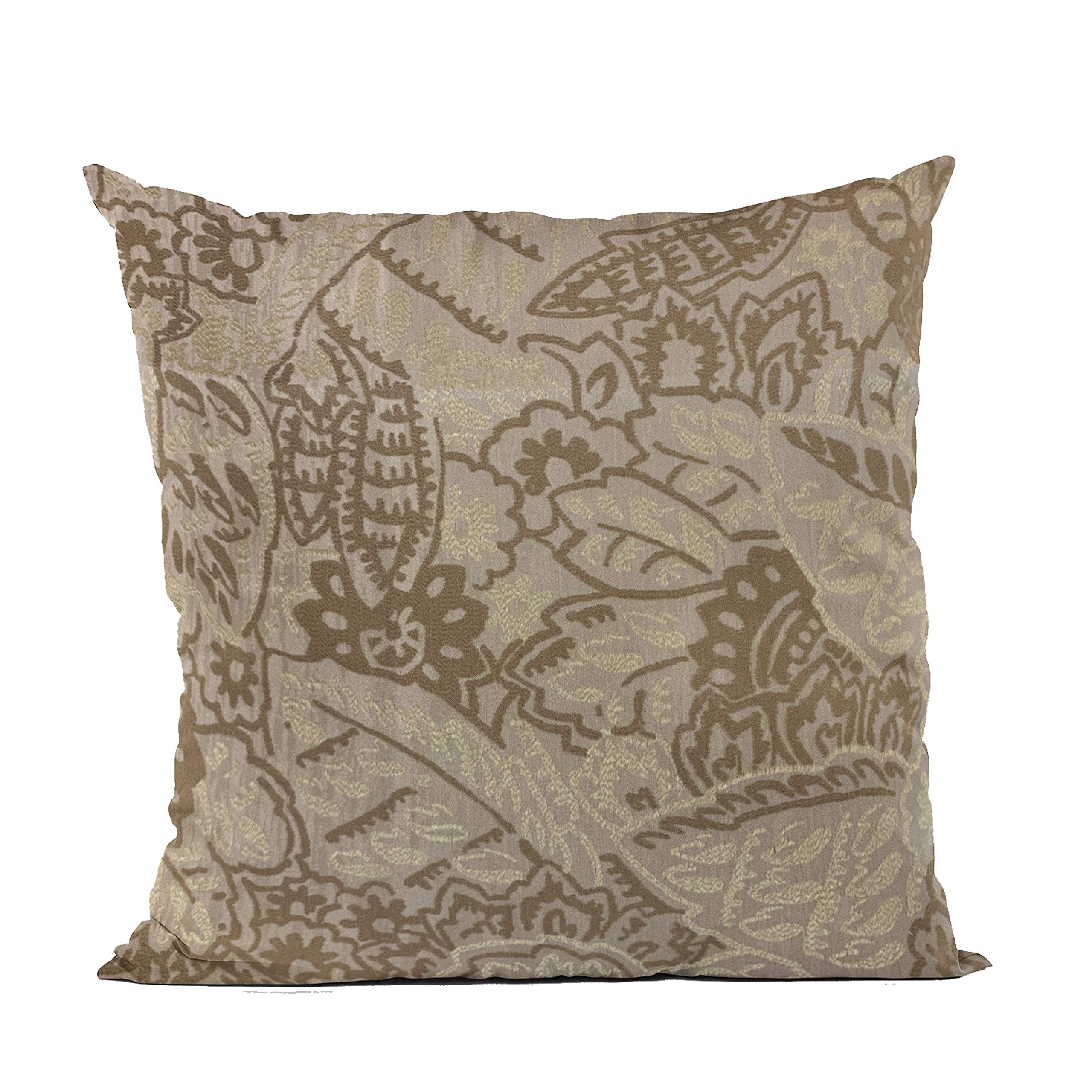 Plutus Brands Brown Plutus Mustard Jacquard Luxury Throw Pillow 16 in x 16in, Double Sided 16 x 16”