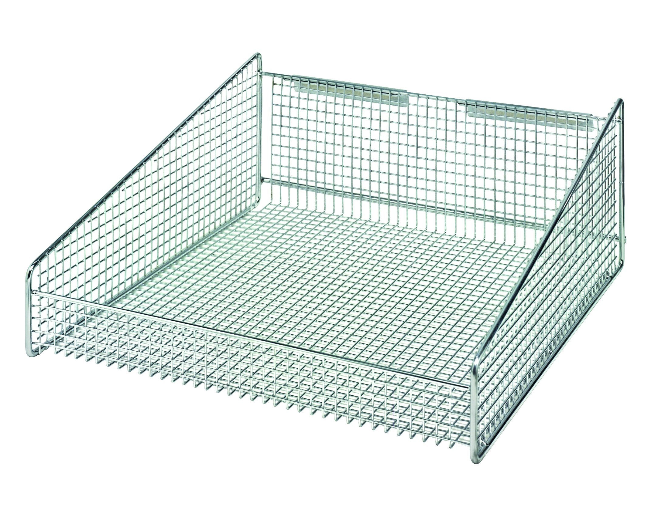 Quantum Storage Systems 1617HBC Partition Hanging Wire Basket, Chrome Finish, 17 W x 17 3/8??L x 7 3/8??H
