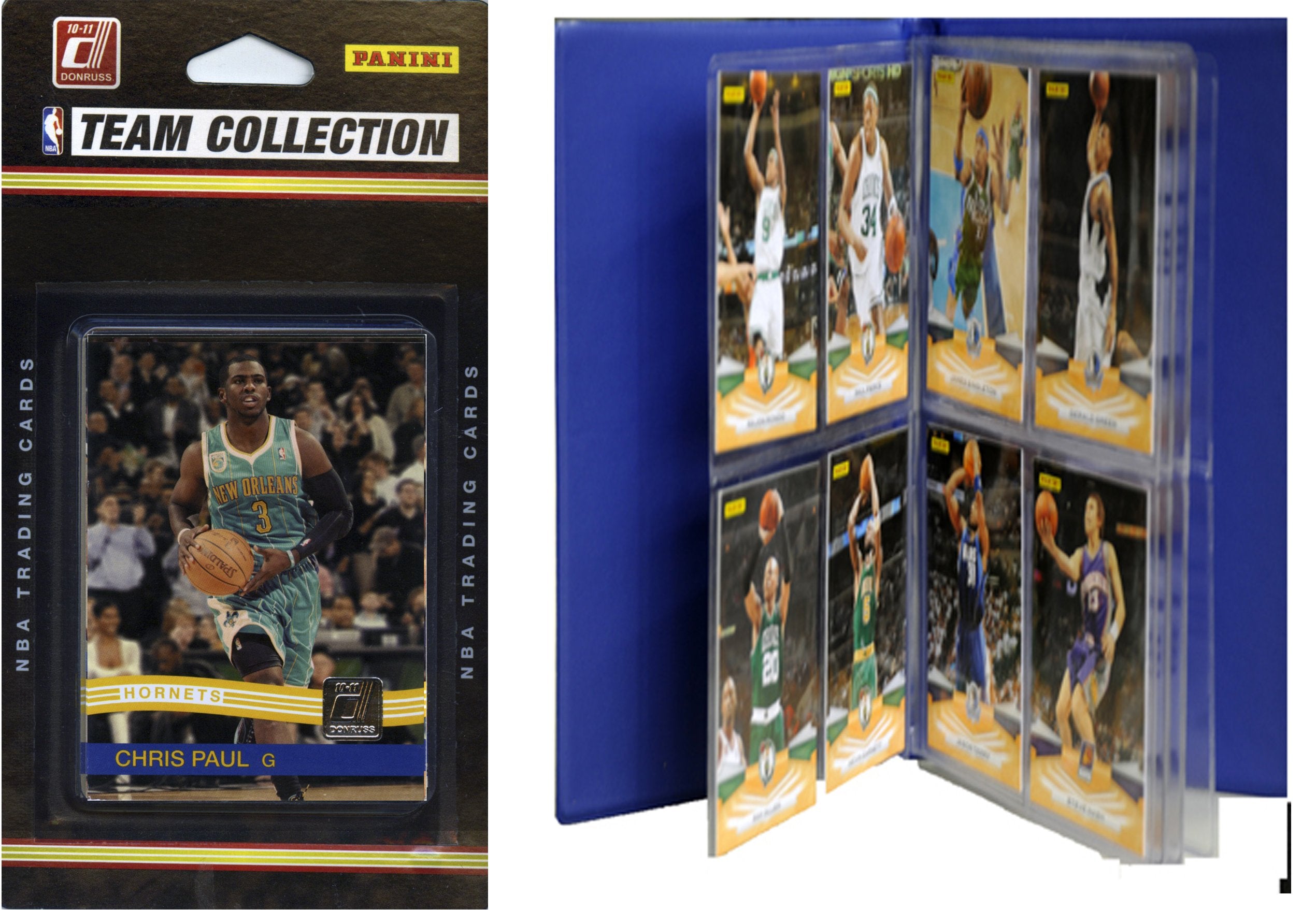 NBA New Orleans Hornets Licensed 2010-11 Donruss Team Set Plus Storage Album