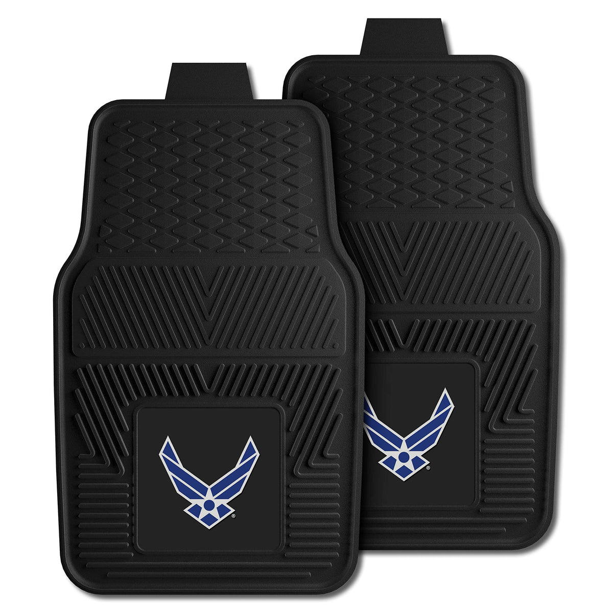 Fanmats 11044 U.S. Air Force 2-Piece Heavy Duty Vinyl Car Mat Set, Front Row Floor Mats, All Weather Protection, Universal Fit,