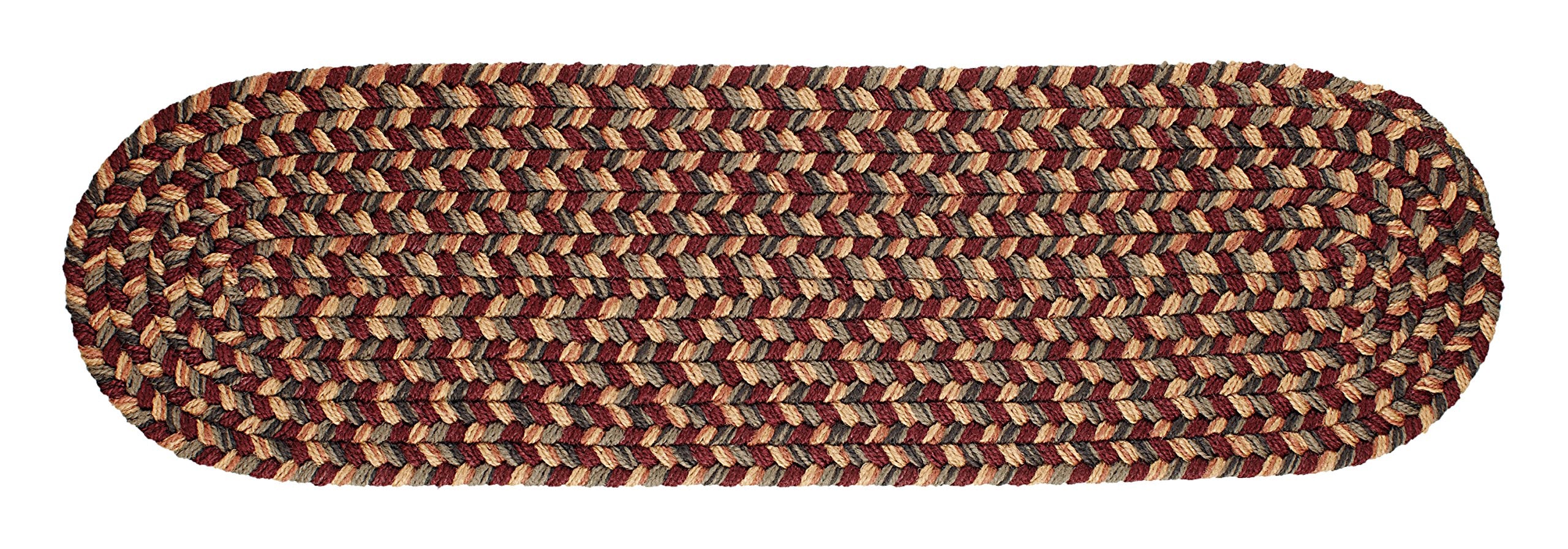 Rhody Rug EL73A008X028 Braided Area Rugs, Spanish Red , 8 x 28""