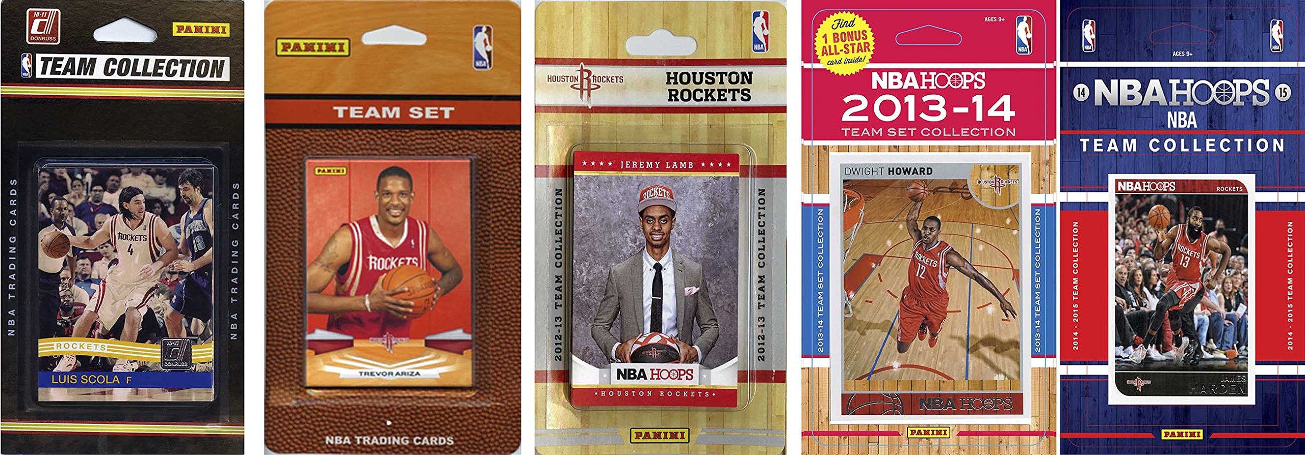 NBA Houston Rockets 5 Different Licensed Trading Card Team Sets