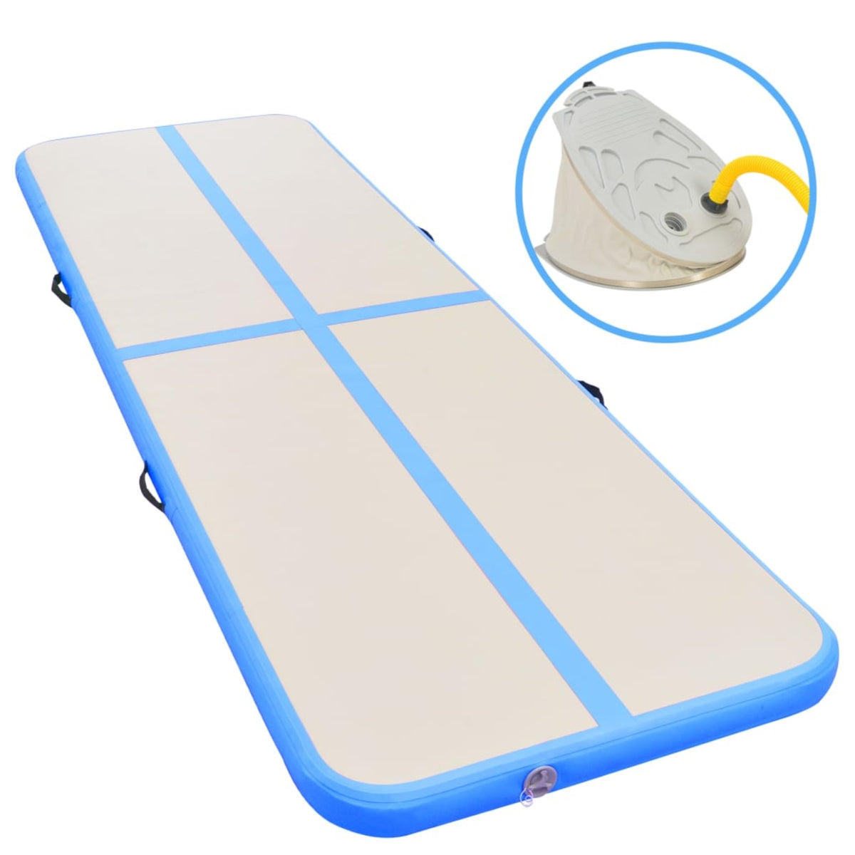 Vidaxl Inflatable Gymnastics Mat With Pump 315'X39.4'X3.9' Pvc Blue