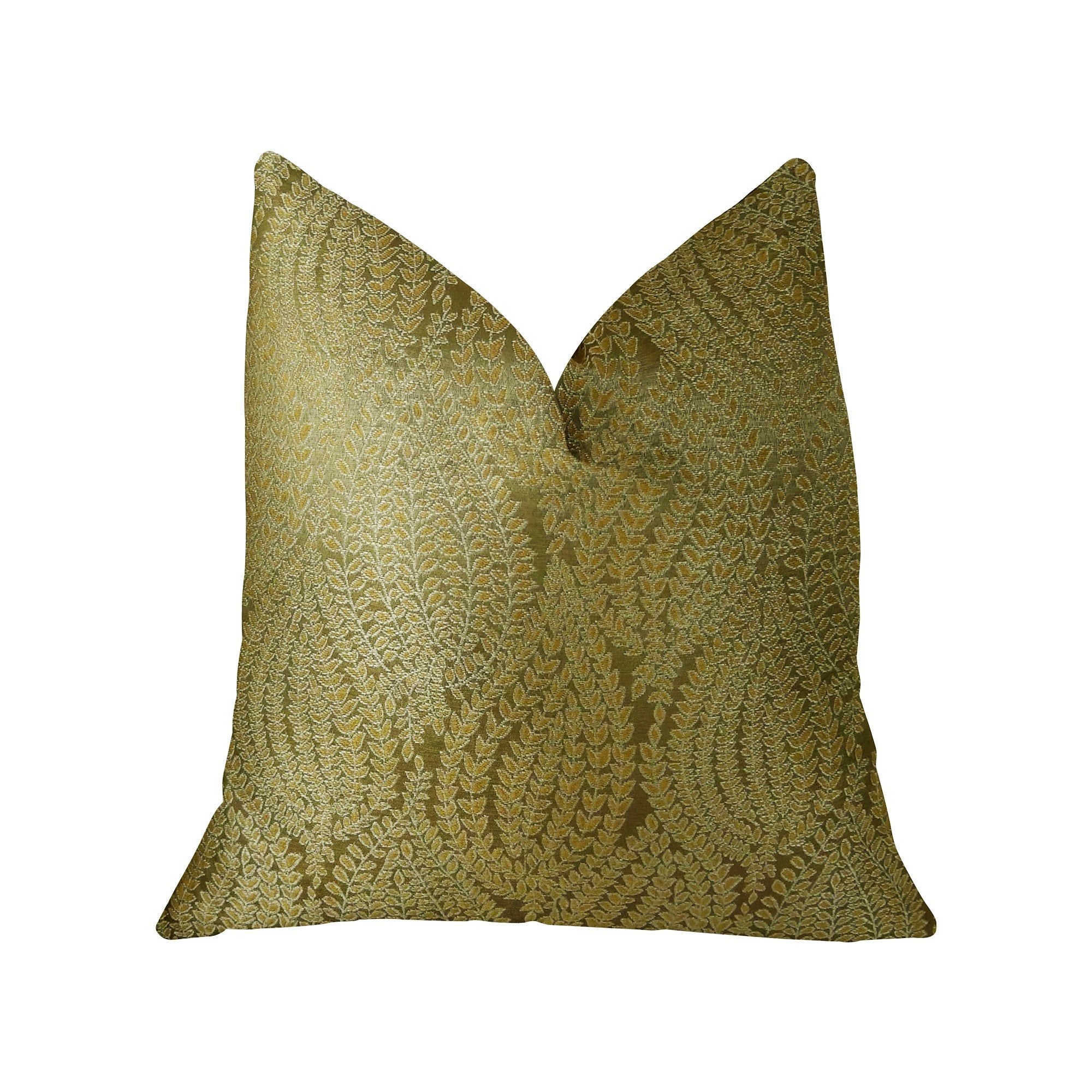 Plutus Leaf Pod Handmade Throw Pillow, (16 x 16")"