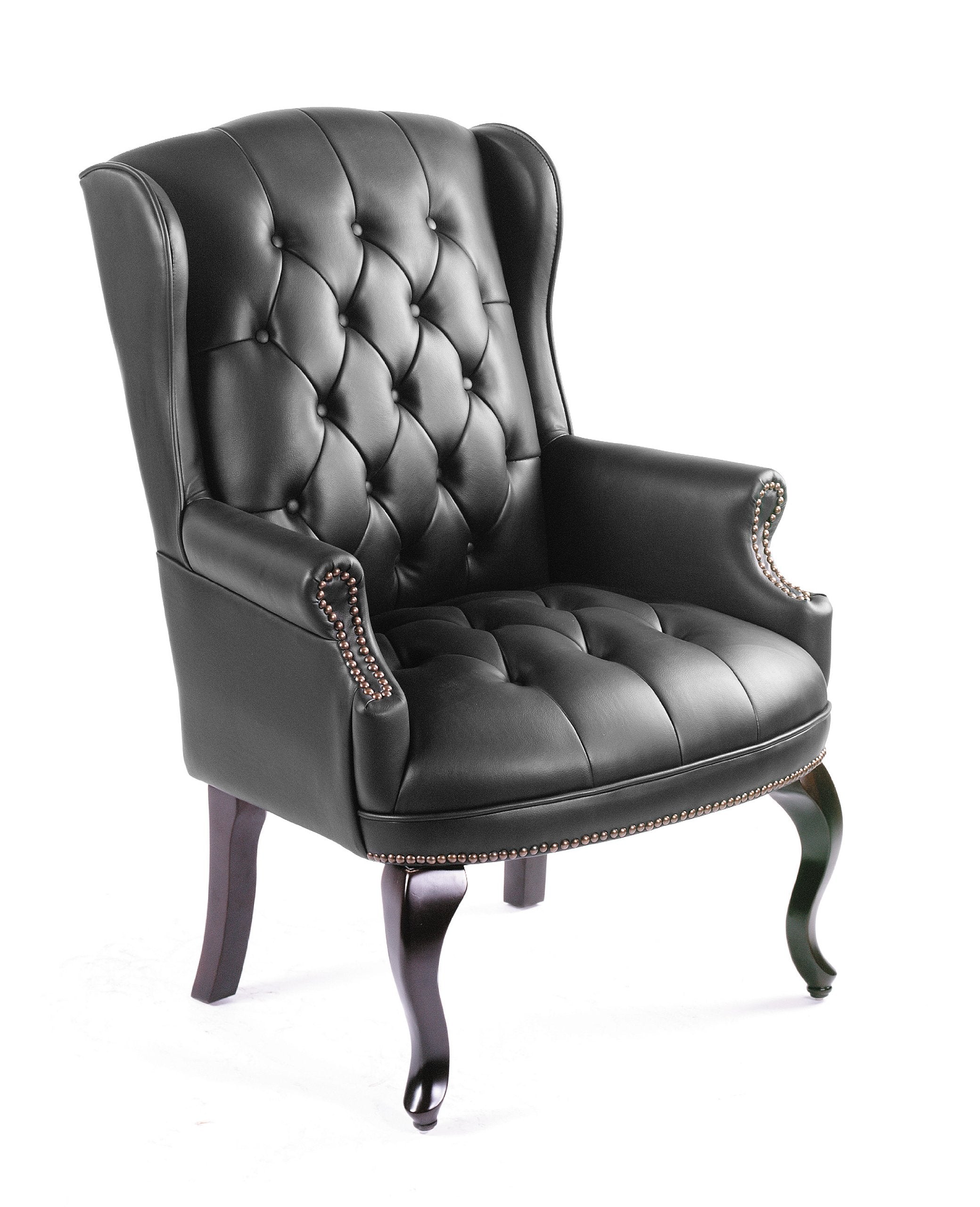 Boss Wingback Traditional Guest Chair In Black