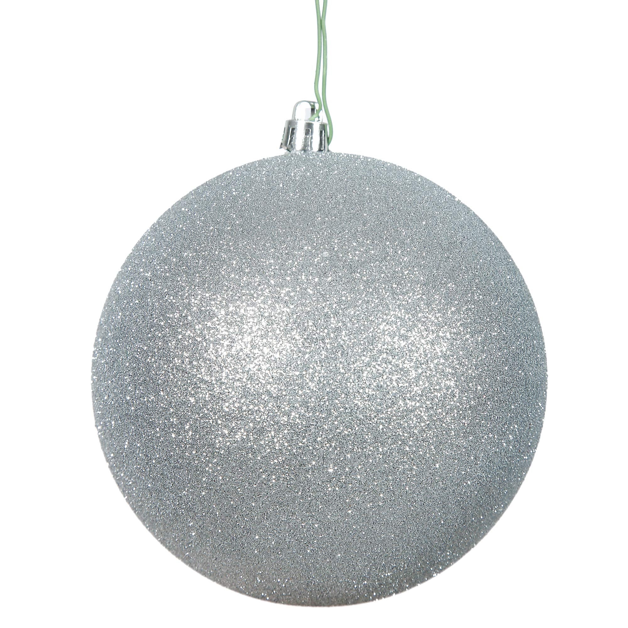 Casafoyer  10” Silver Glitter Ball Drilled Cap - N592507DG - (Pack Of 2)