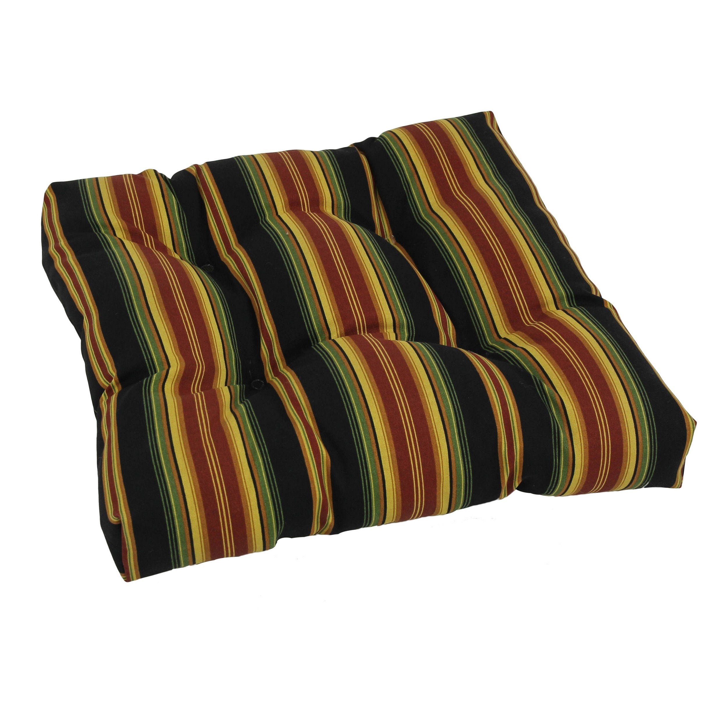 19-inch Squared Spun Polyester Tufted Dining Chair Cushion - Lyndhurst Raven