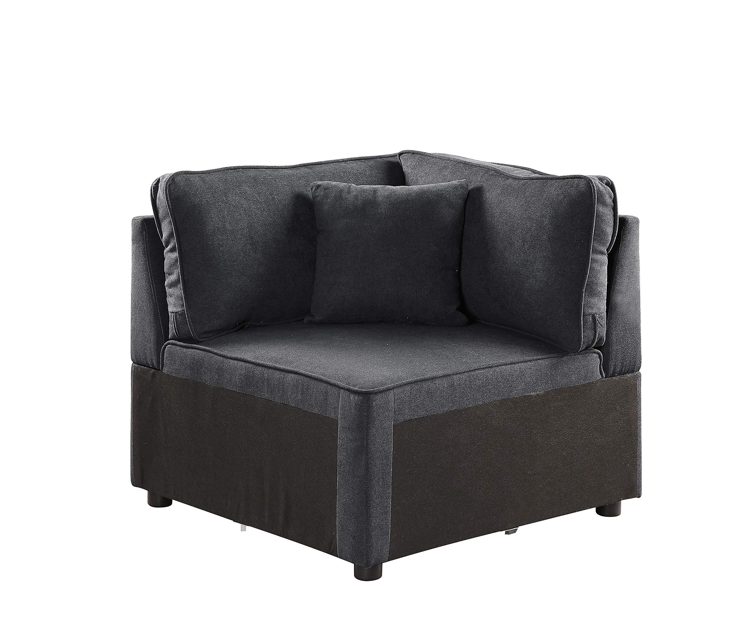 Modular Wedge w/Pillow, Gray Fabric