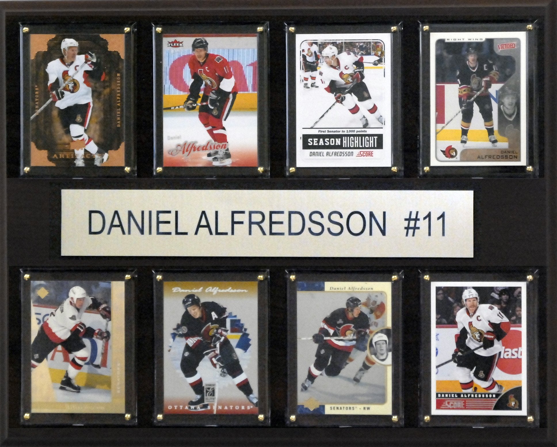 NHL 12x15″ Daniel Alfredsson Ottawa Senators 8-Card Plaque