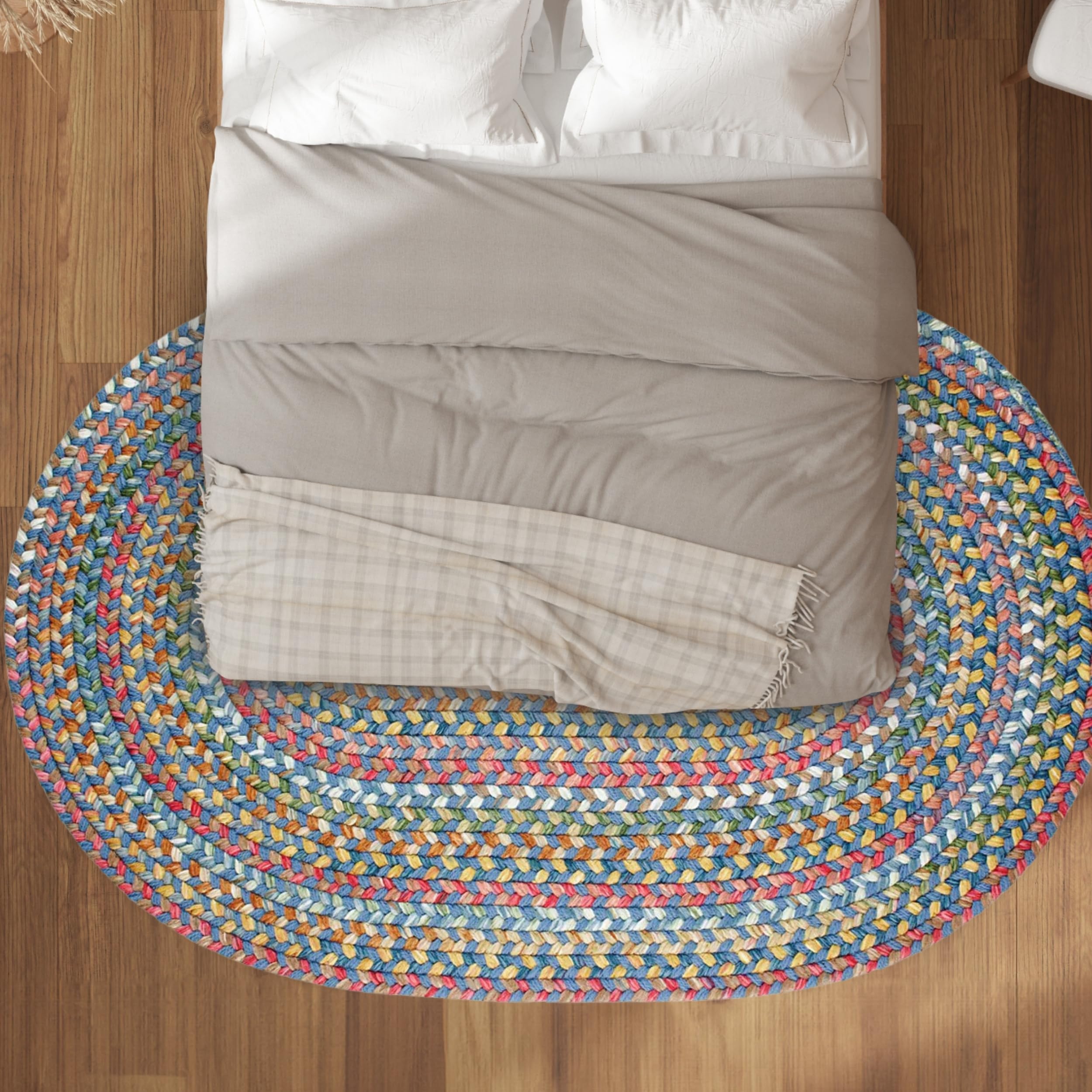 Rhody Rug CJ95R060X096 Braided Area Rugs, Sapphire, 5 x 8