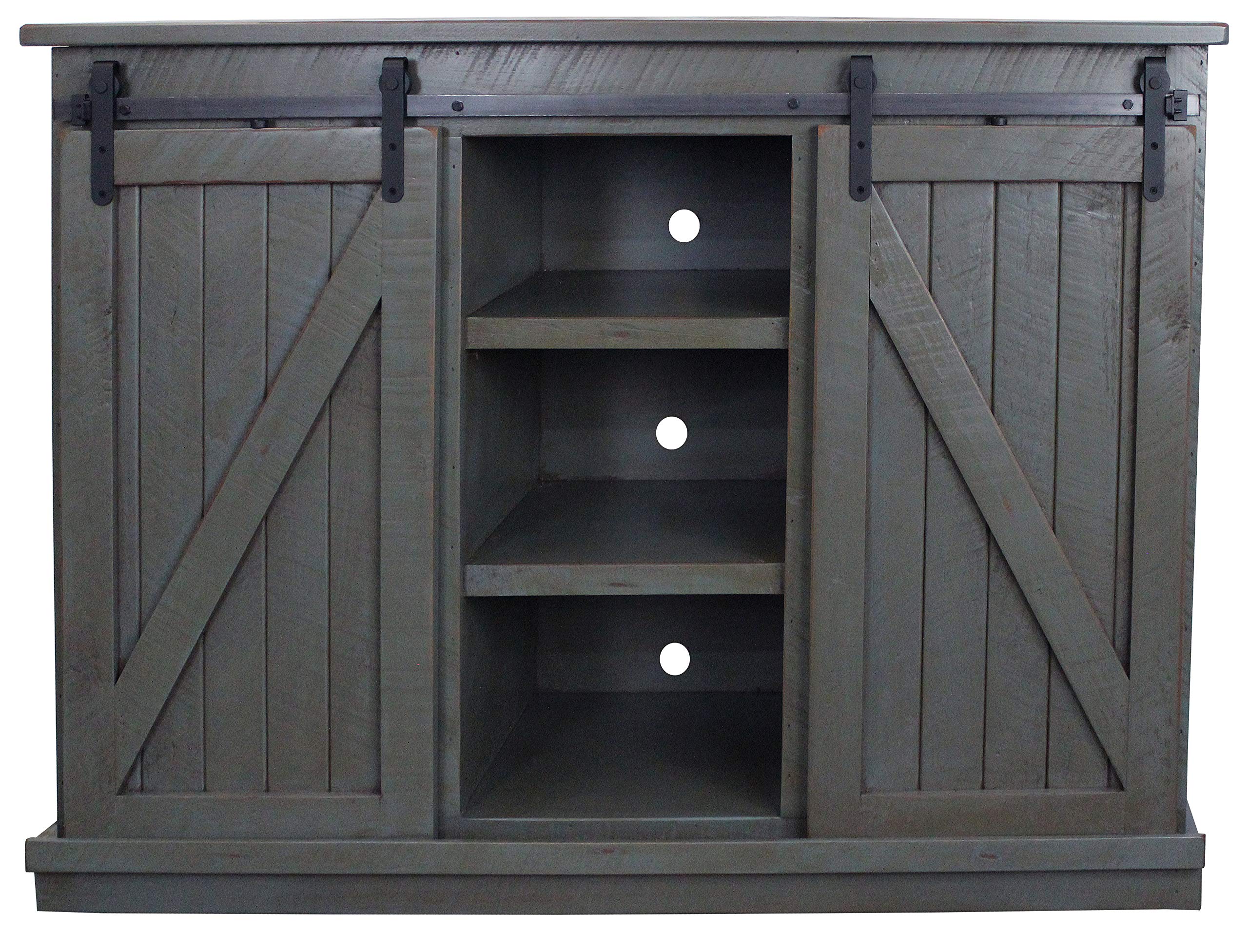 American Heartland Mfg. 57  Tall Quaint Tv Stand, Rustic Dark Blue