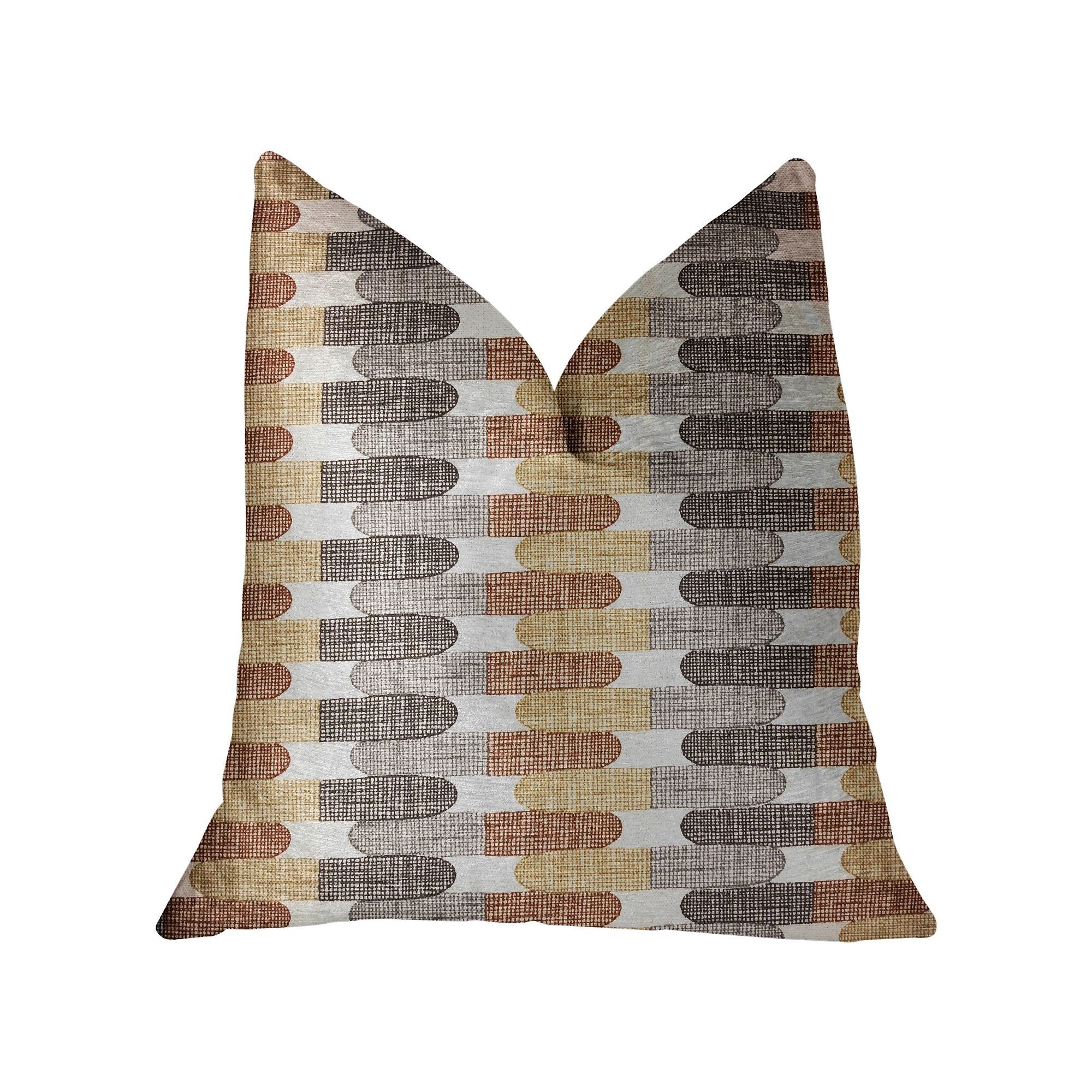 Plutus Gladstone Tiles Multicolor Luxury Throw Pillow - Double sided  20 x 36″ King