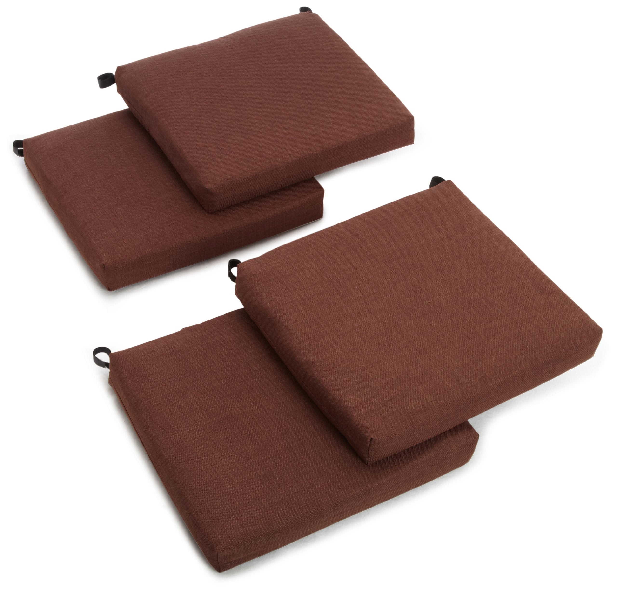 20-inch by 19-inch Spun Polyester Chair Cushion (Set of Four) - Cocoa