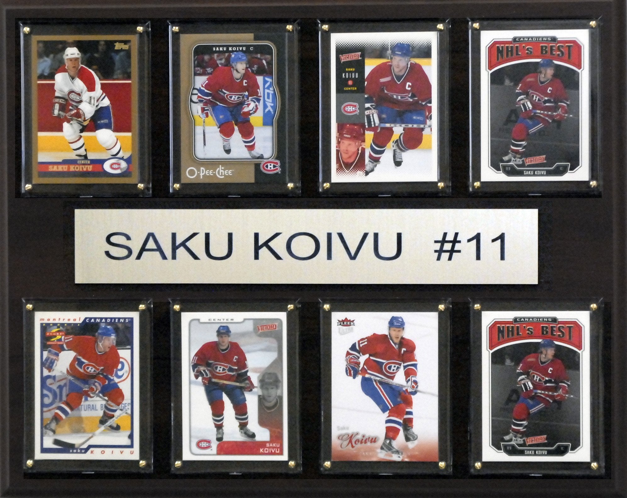 NHL 12x15″ Saku Koivu Montreal Canadiens 8-Card Plaque