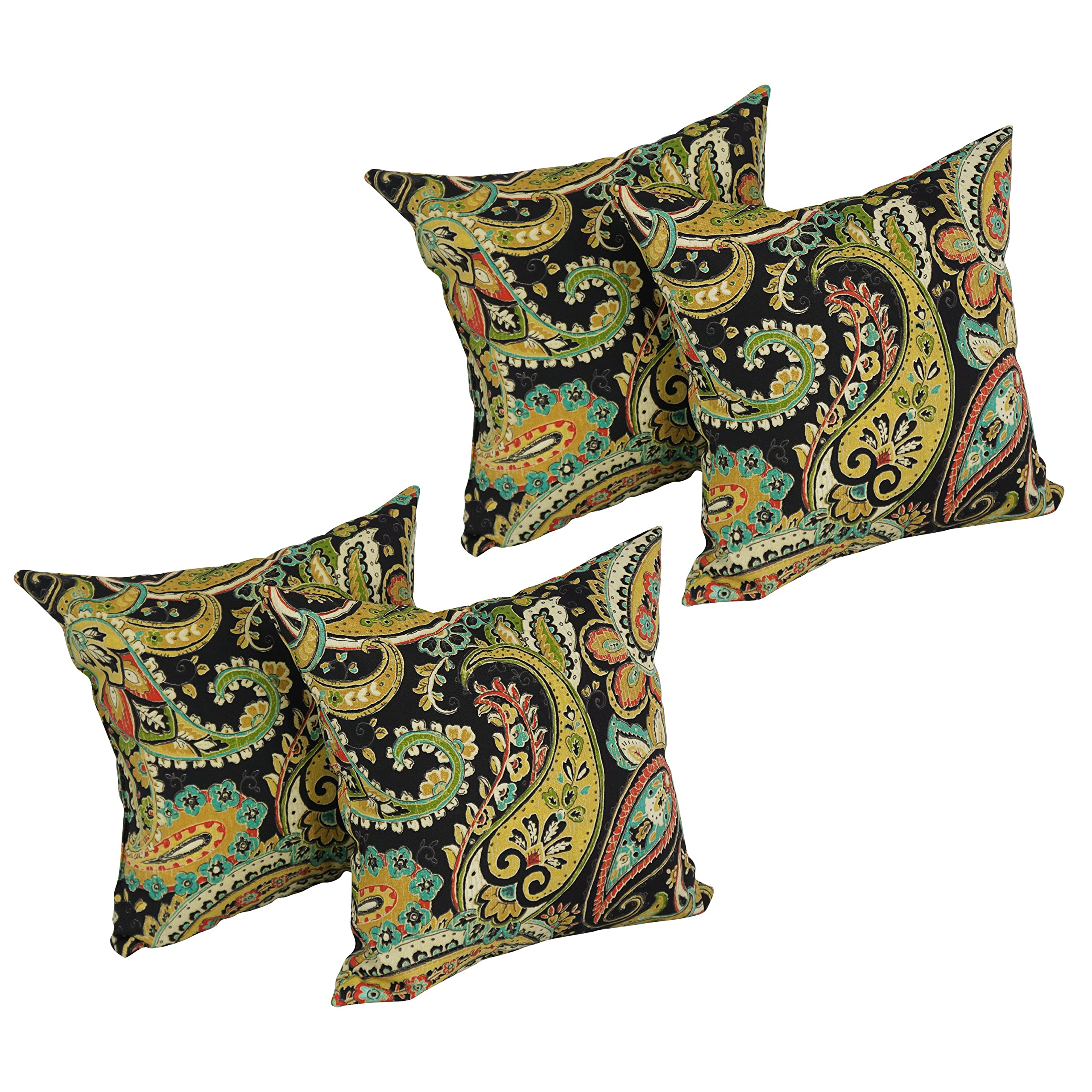 17-inch Square Solid Polyester Outdoor Throw Pillows (Set of 4)
