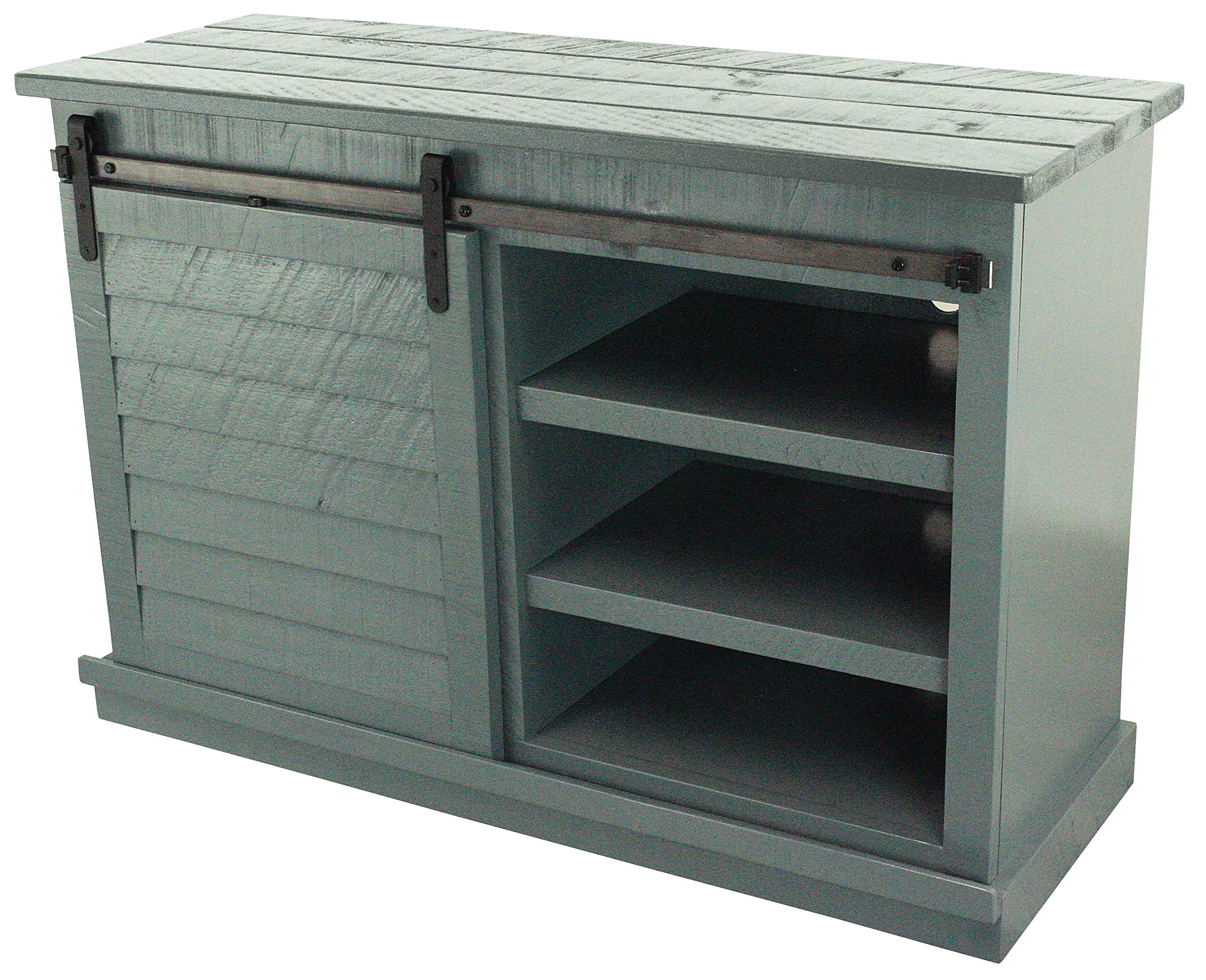 Rustic 47 Quaint Sliding Shutter TV Stand in Dark Blue
