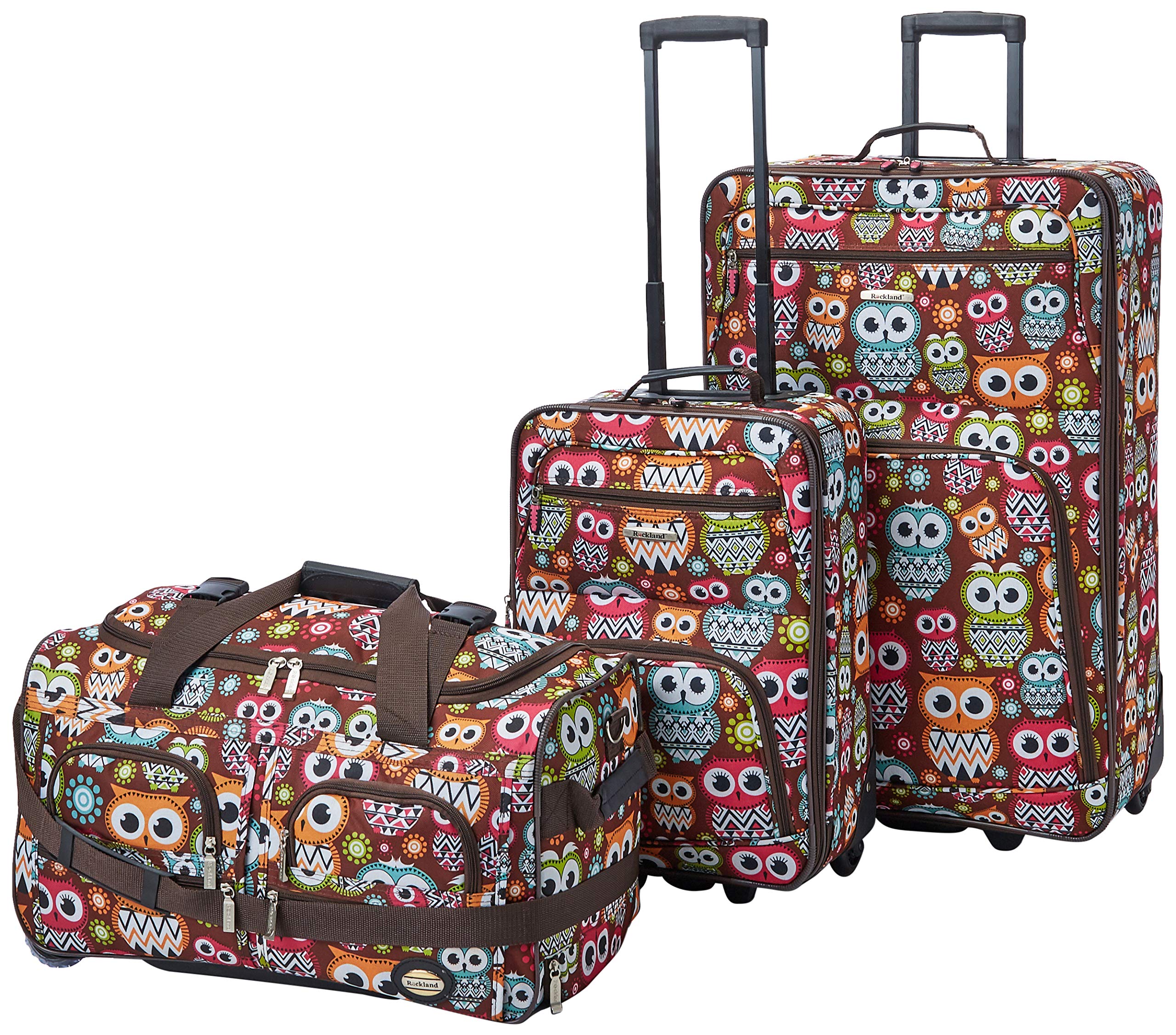 3 PC LUGGAGE SET - OWL