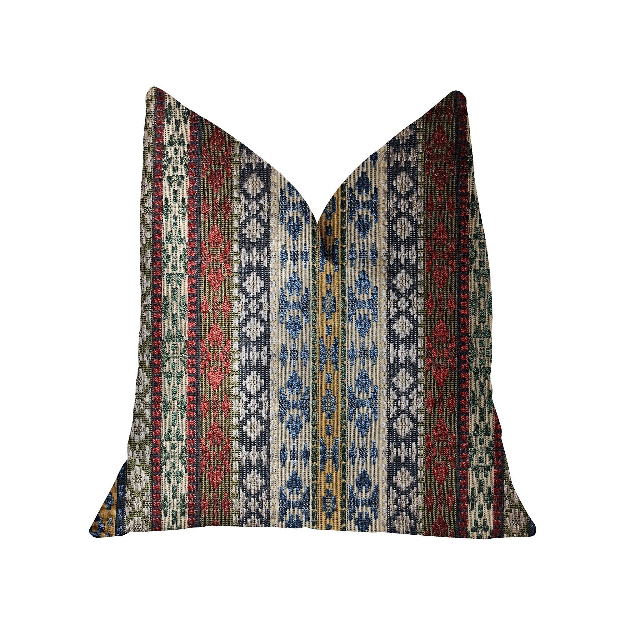 Plutus Arrowhead Canal Multicolor Luxury Throw Pillow - Double sided  26 x 26″