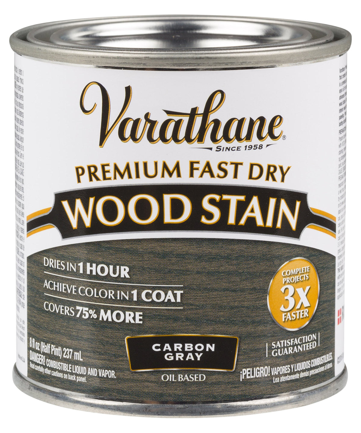 Varathane 307416 Premium Fast Dry Wood Stain, Half Pint, Carbon Gray