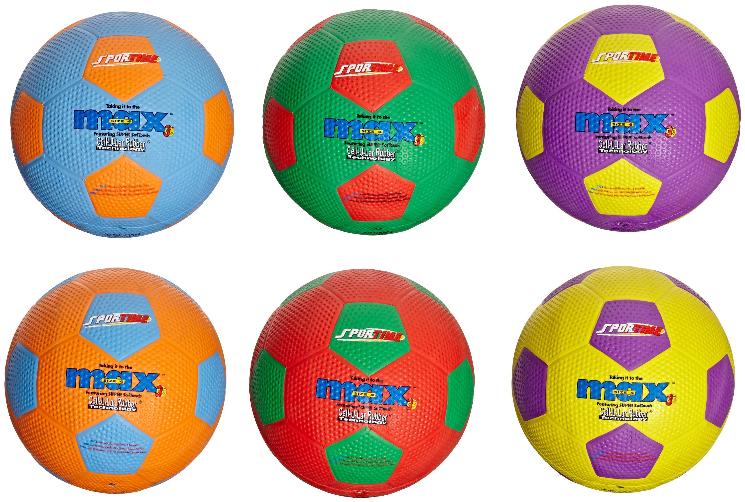 Sportime Max No 4 Soccer Balls, Set Of 6