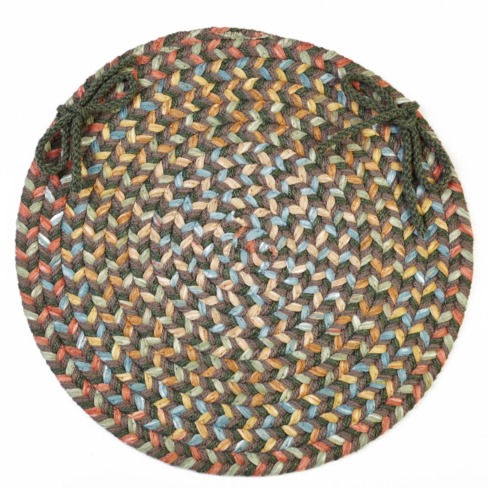 Rhody Rug CY27A015X015-4 Braided Area Rugs, Dk. Taupe, 15 x 15""