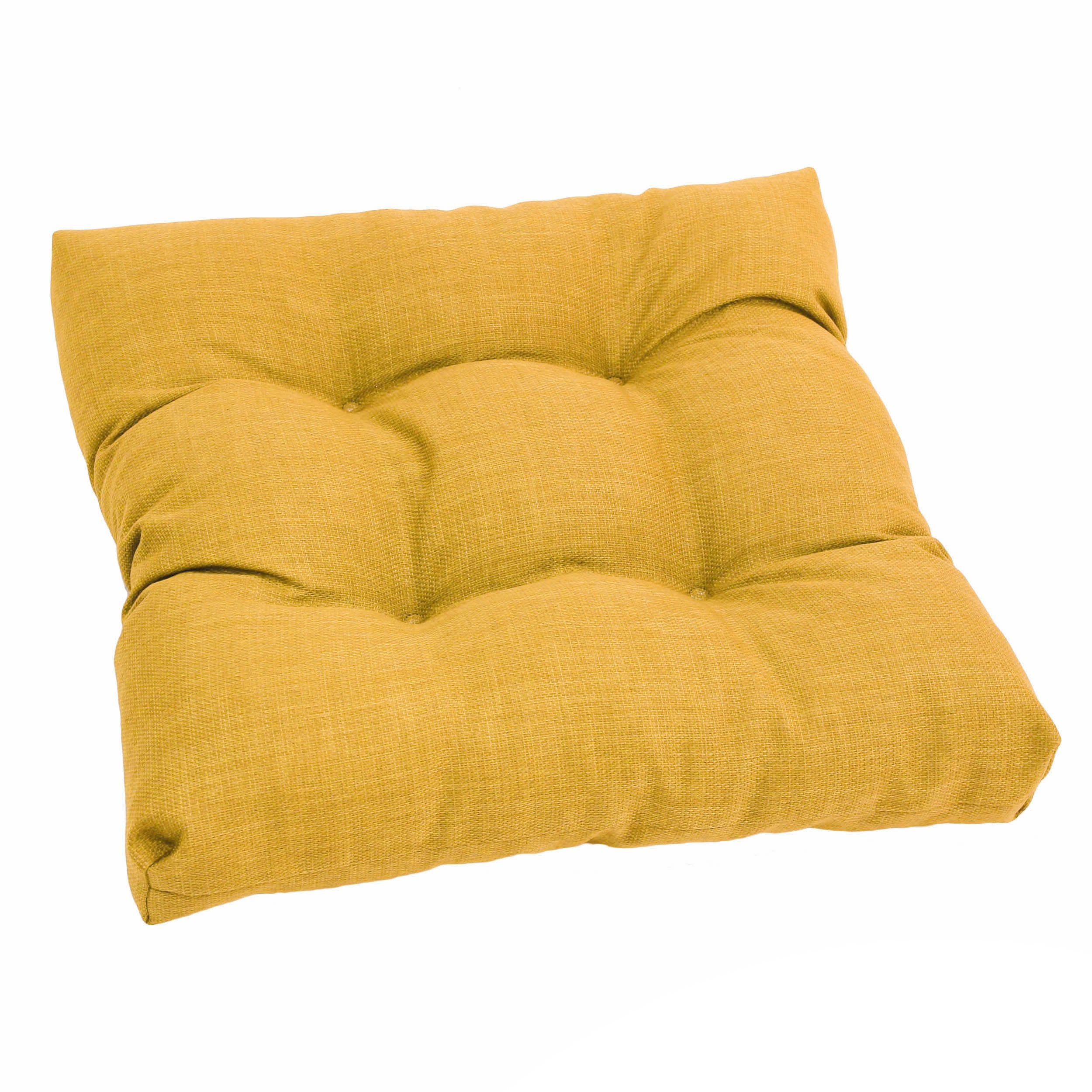 19-inch Squared Spun Polyester Tufted Dining Chair Cushion - Lemon