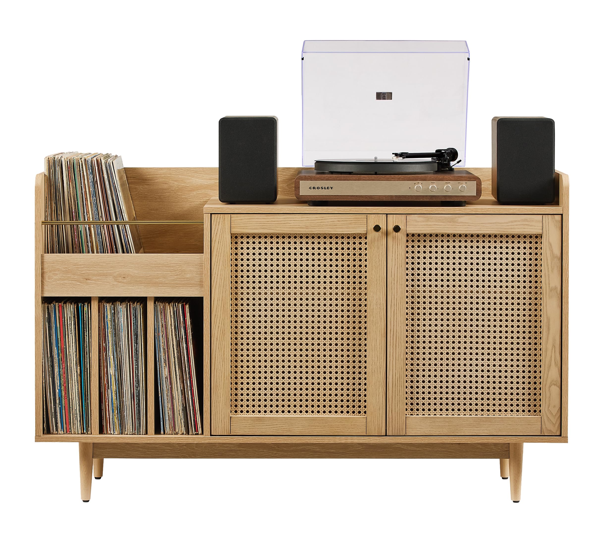 Maeve Record Player Cabinet With Vinyl Storage Ash