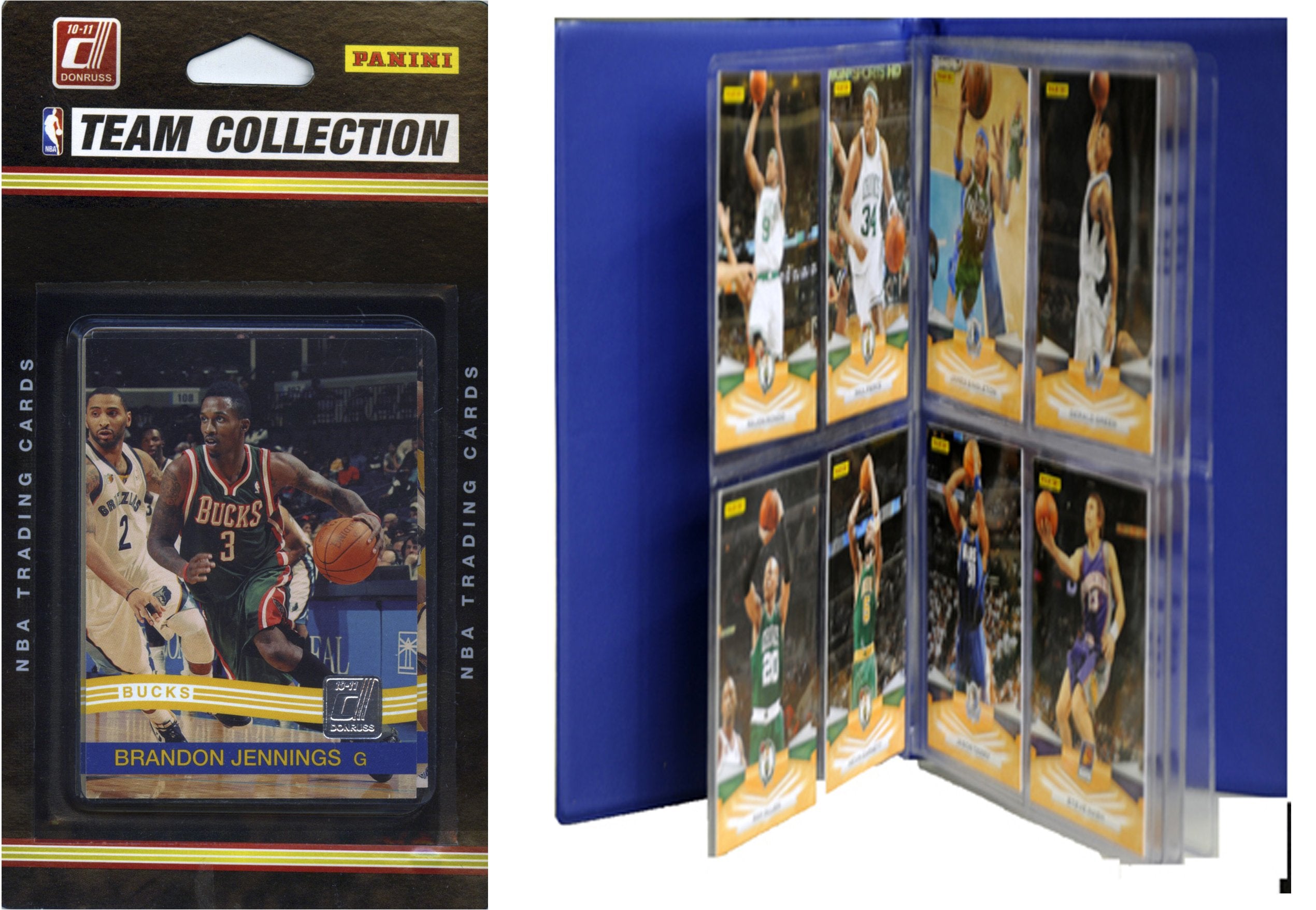 NBA Milwaukee Bucks Licensed 2010-11 Donruss Team Set Plus Storage Album