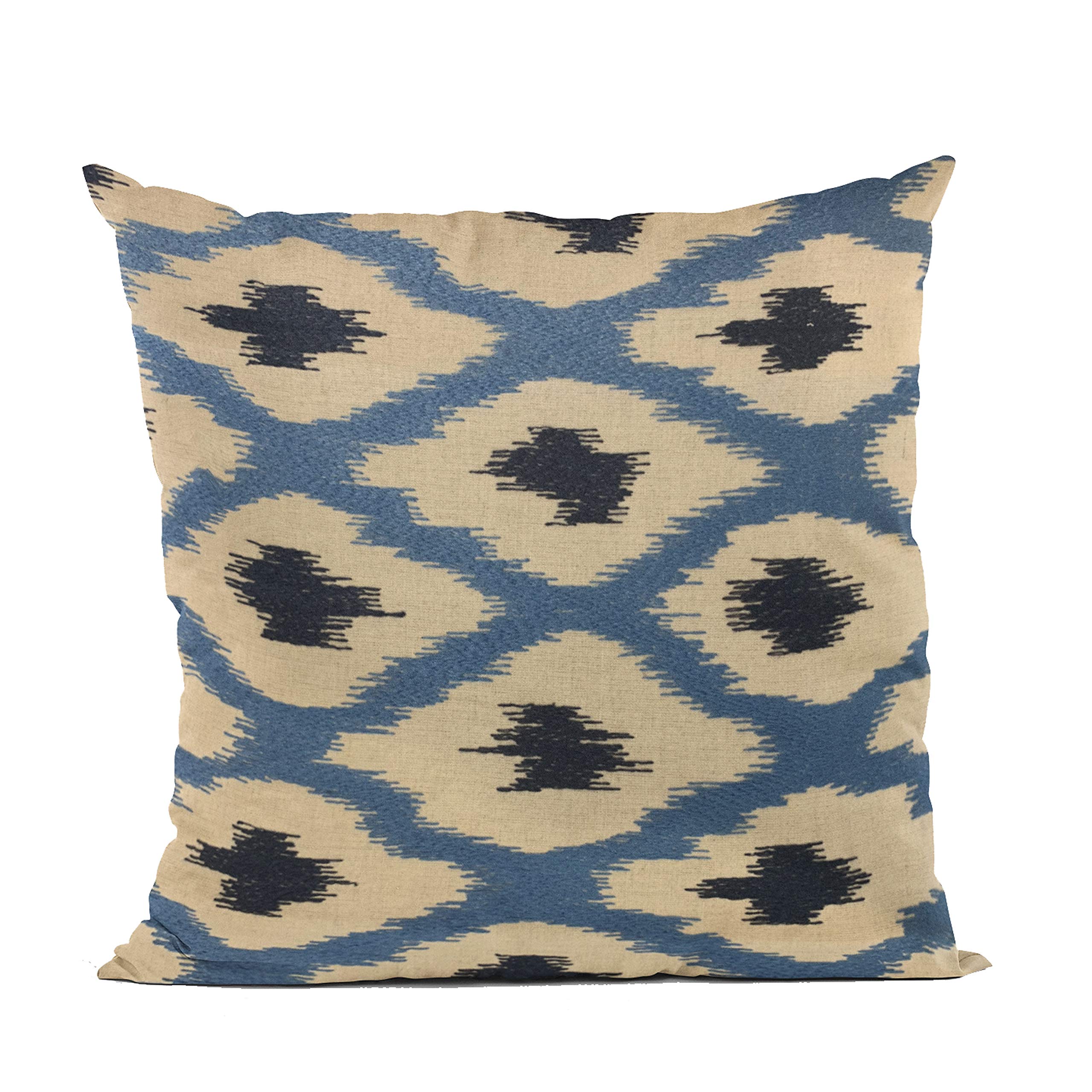 Plutus Brands Blue Plutus Color Stitched Dot Luxury Throw Pillow 22 in x 22in, Double Sided 22 x 22”
