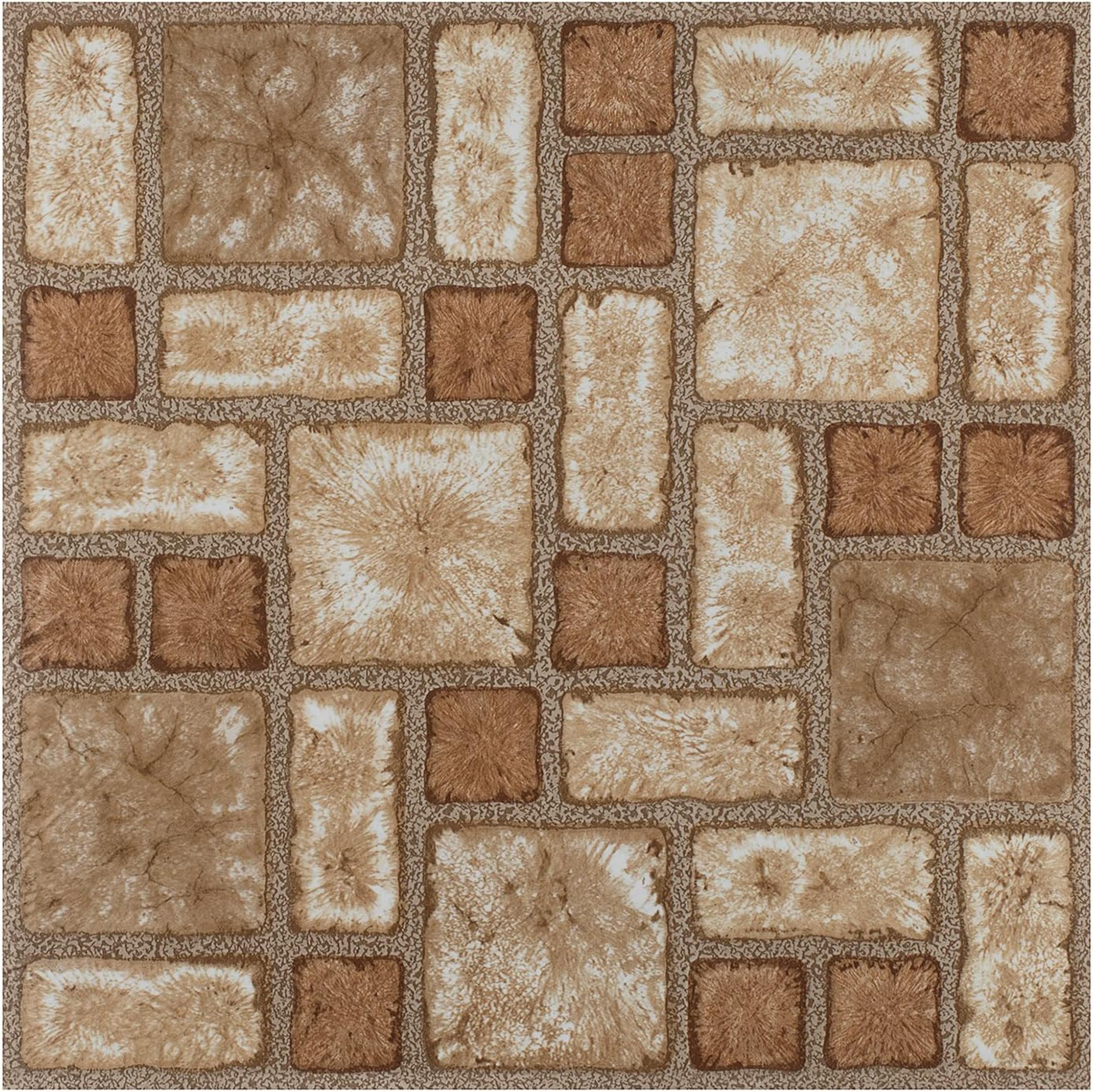 Portfolio 12x12 2.0mm Self Adhesive Vinyl Floor Tile - Cobble Mosaic - 9 Tiles/9 sq. ft.