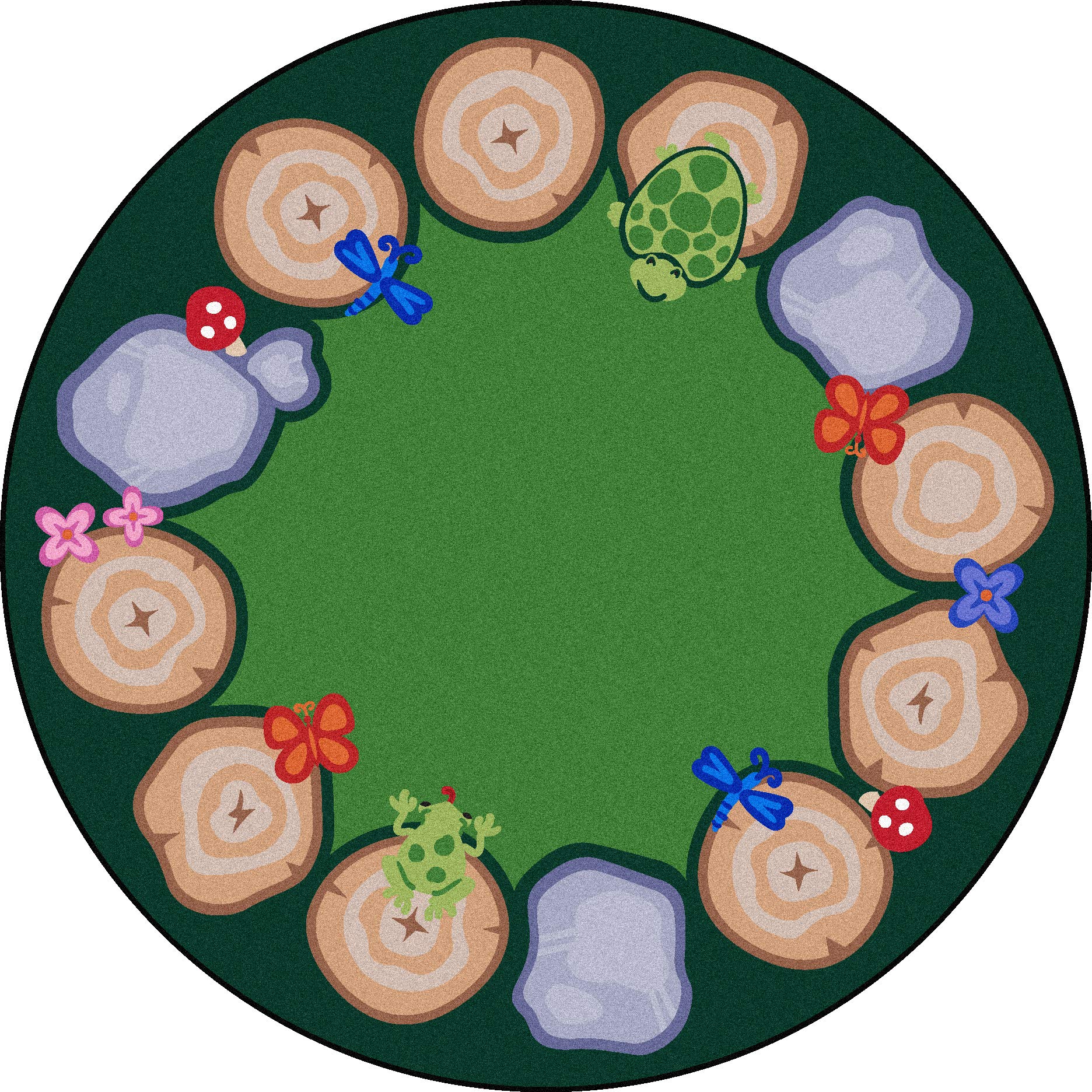 Stumped 77 Round area rug in color Multi