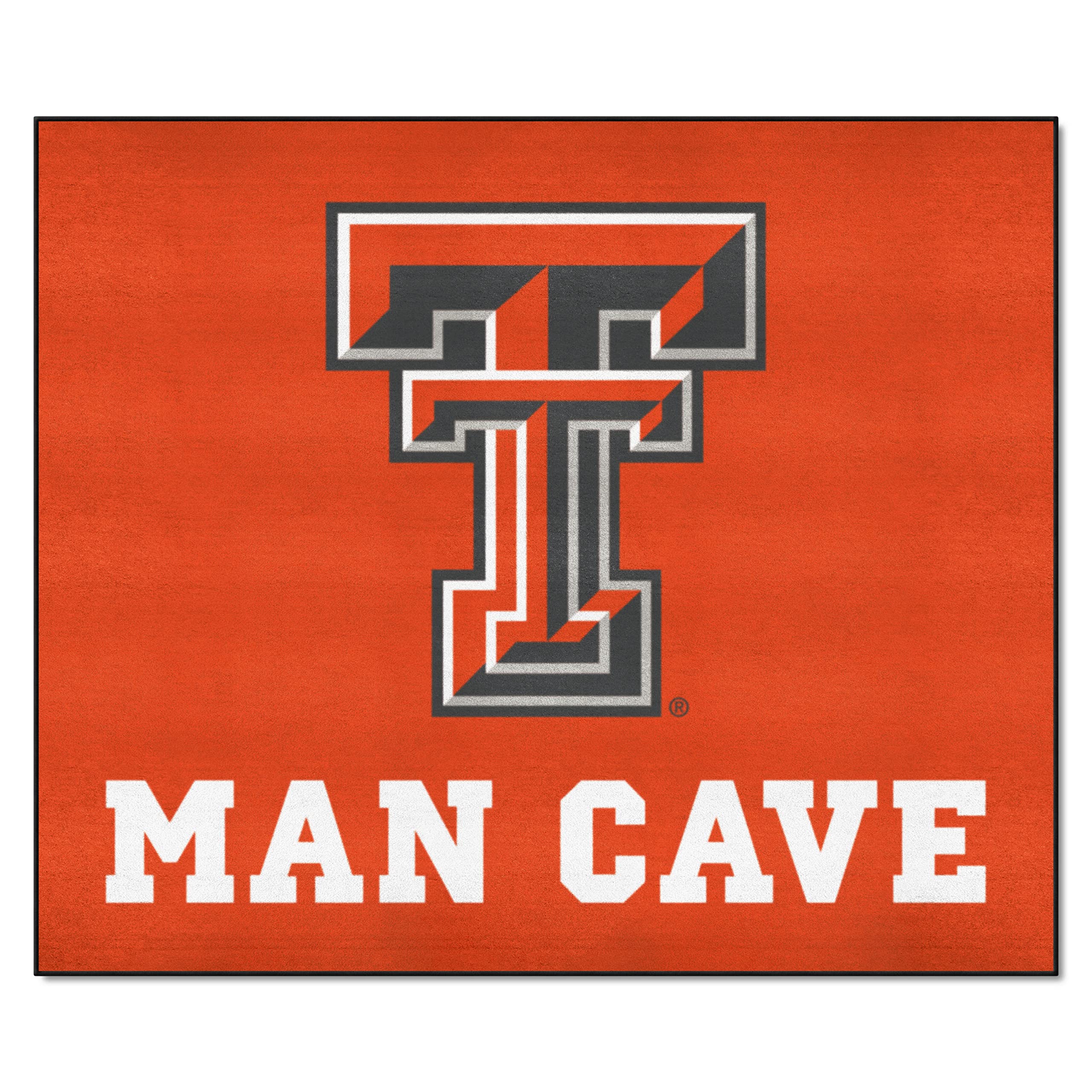 Fanmats 14614 Texas Tech Red Raiders Man Cave Tailgater Rug - 5Ft X 6Ft Sports Fan Area Rug, Home Decor Rug And Tailgating Mat