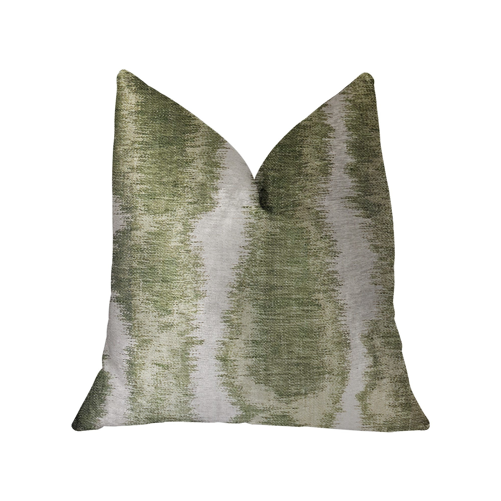 Plutus Green Haven Green and Beige Luxury Throw Pillow - Double sided  24 x 24″
